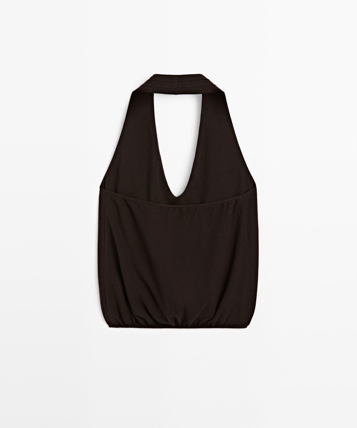 마시모두띠(MASSIMO DUTTI) 코튼 엘라스틱 헴 홀터넥 탑