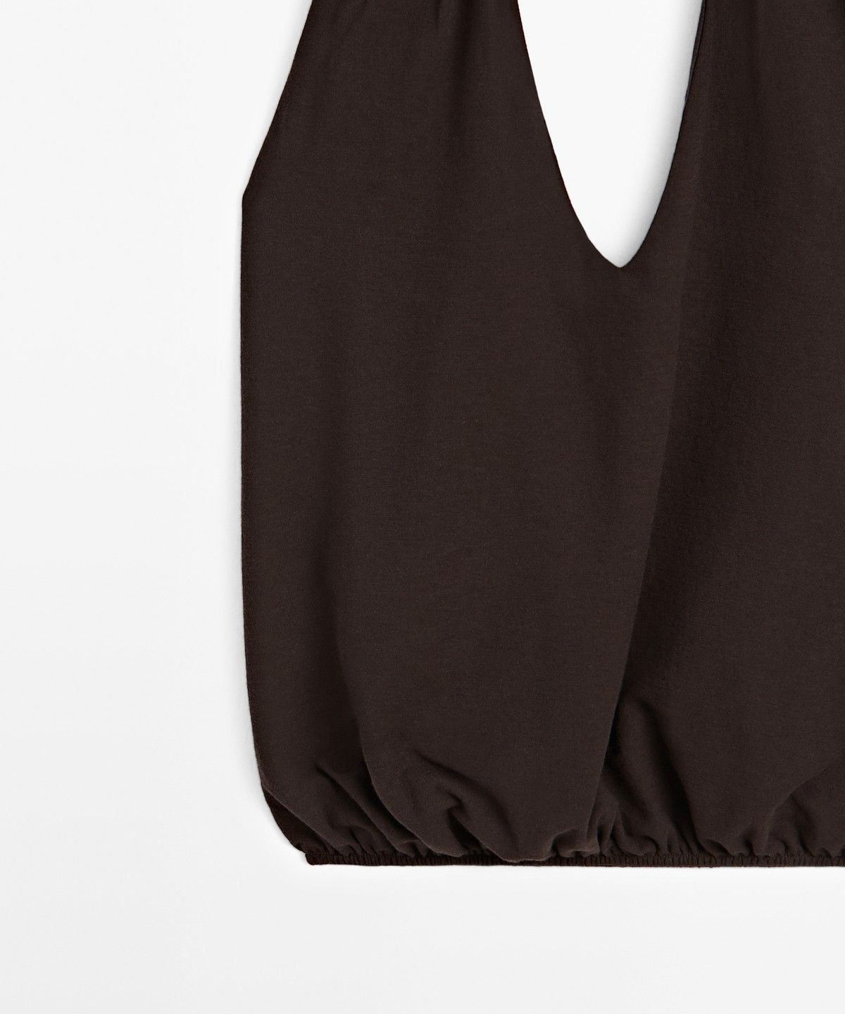마시모두띠(MASSIMO DUTTI) 코튼 엘라스틱 헴 홀터넥 탑