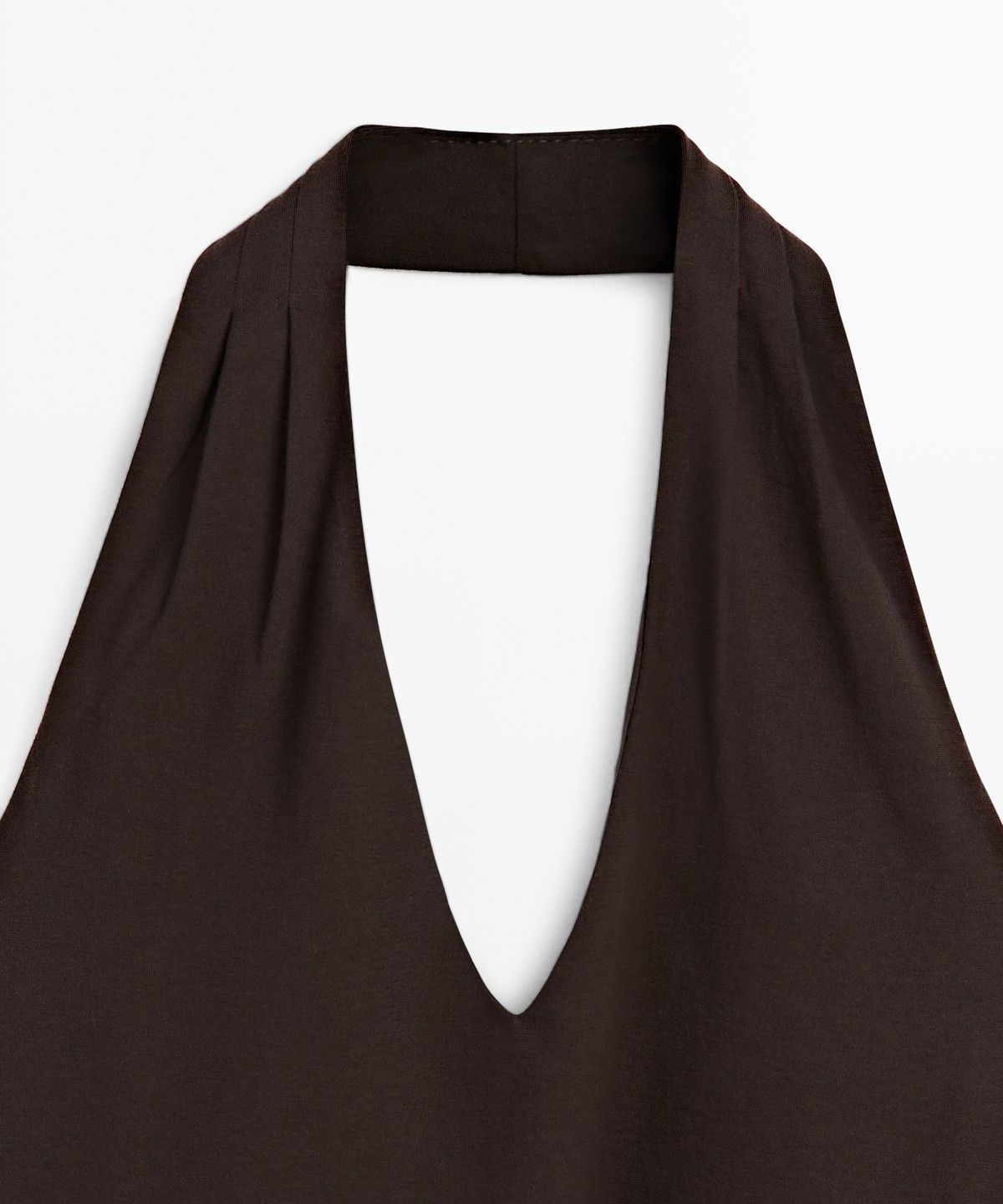 마시모두띠(MASSIMO DUTTI) 코튼 엘라스틱 헴 홀터넥 탑