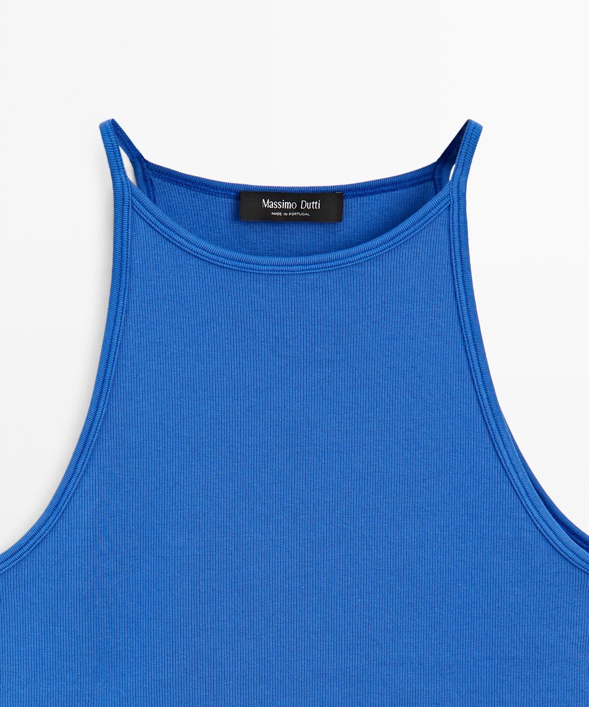 마시모두띠(MASSIMO DUTTI) 코튼 블렌드 홀터넥 탑