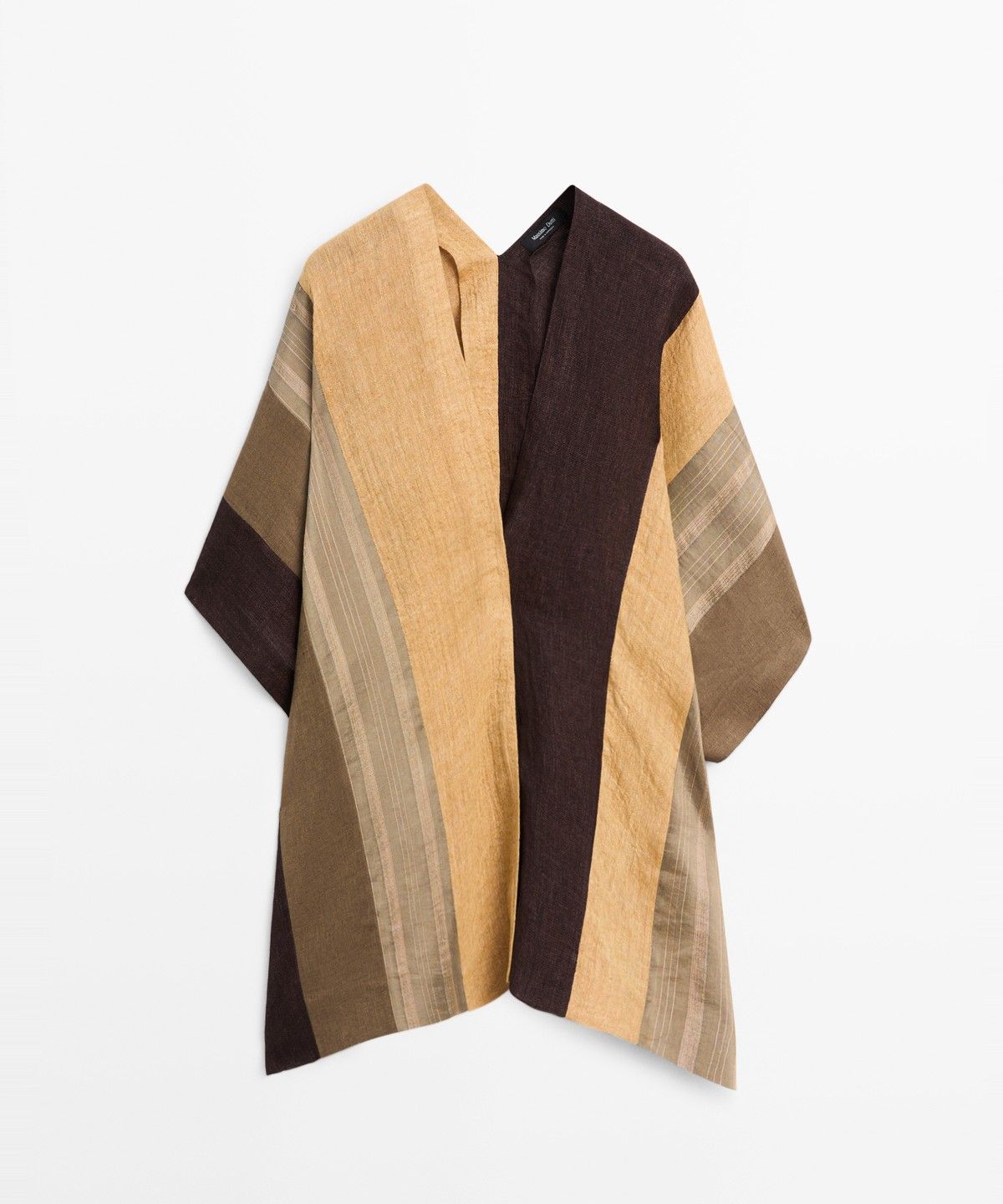 마시모두띠(MASSIMO DUTTI) 플루이드 스트라이프 린넨 블렌드 케이프