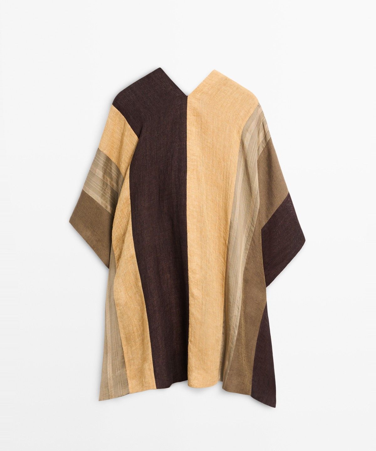 마시모두띠(MASSIMO DUTTI) 플루이드 스트라이프 린넨 블렌드 케이프