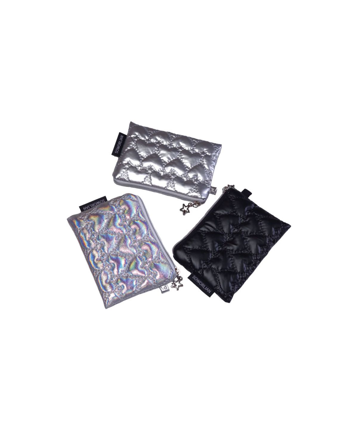 소월리안(SOWORLIAN) 미니지퍼파우치_Black,Silver,Aurora Silver