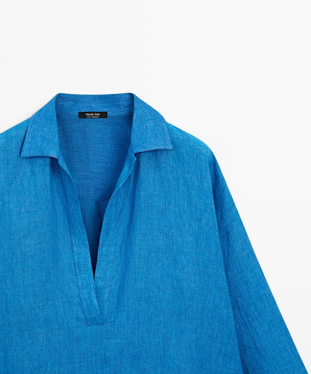 마시모두띠(MASSIMO DUTTI) 100% 린넨 플루이드 블라우스