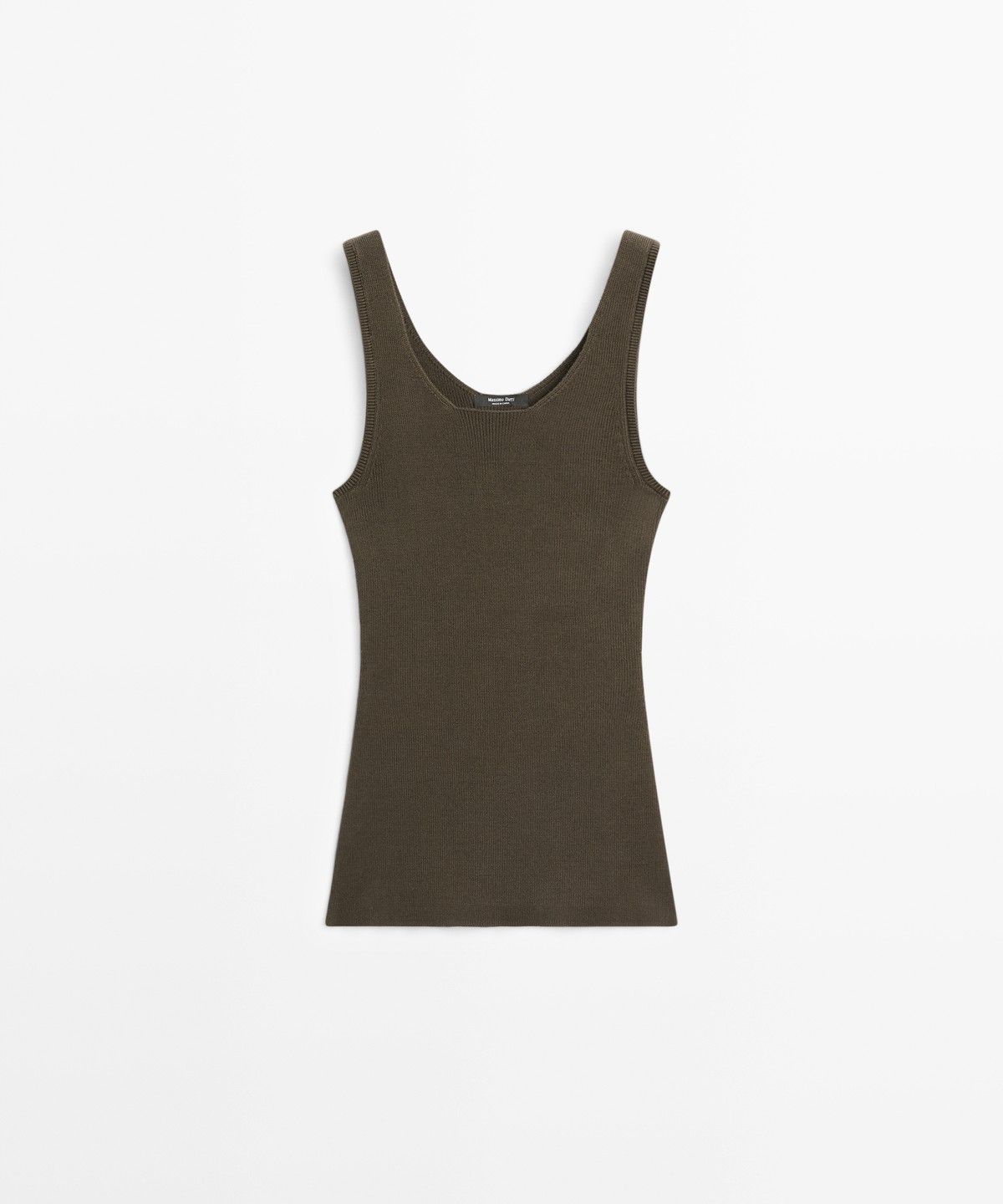 마시모두띠(MASSIMO DUTTI) 100% 코튼 리브드 슬리브리스 탑