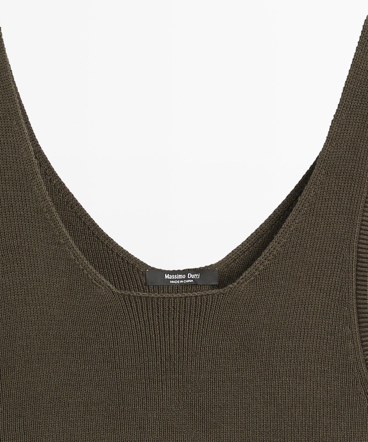 마시모두띠(MASSIMO DUTTI) 100% 코튼 리브드 슬리브리스 탑