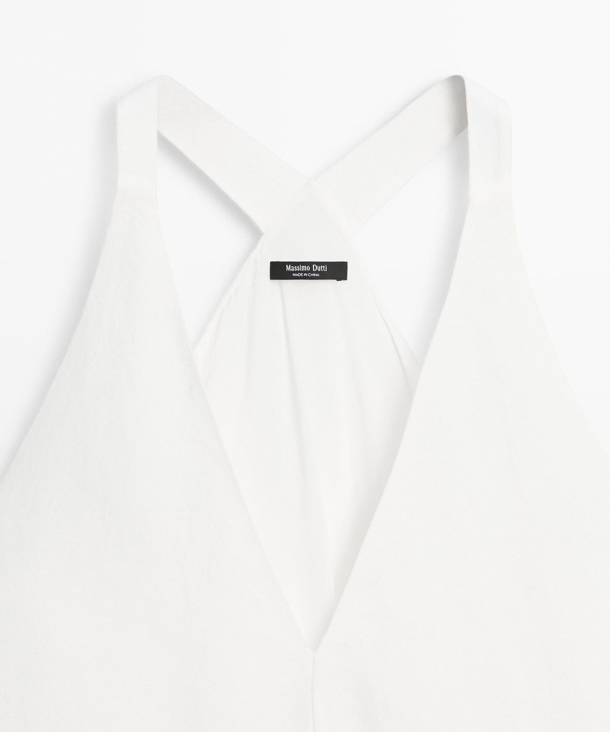 마시모두띠(MASSIMO DUTTI) 대비 라인 린넨 블렌드 미디 원피스
