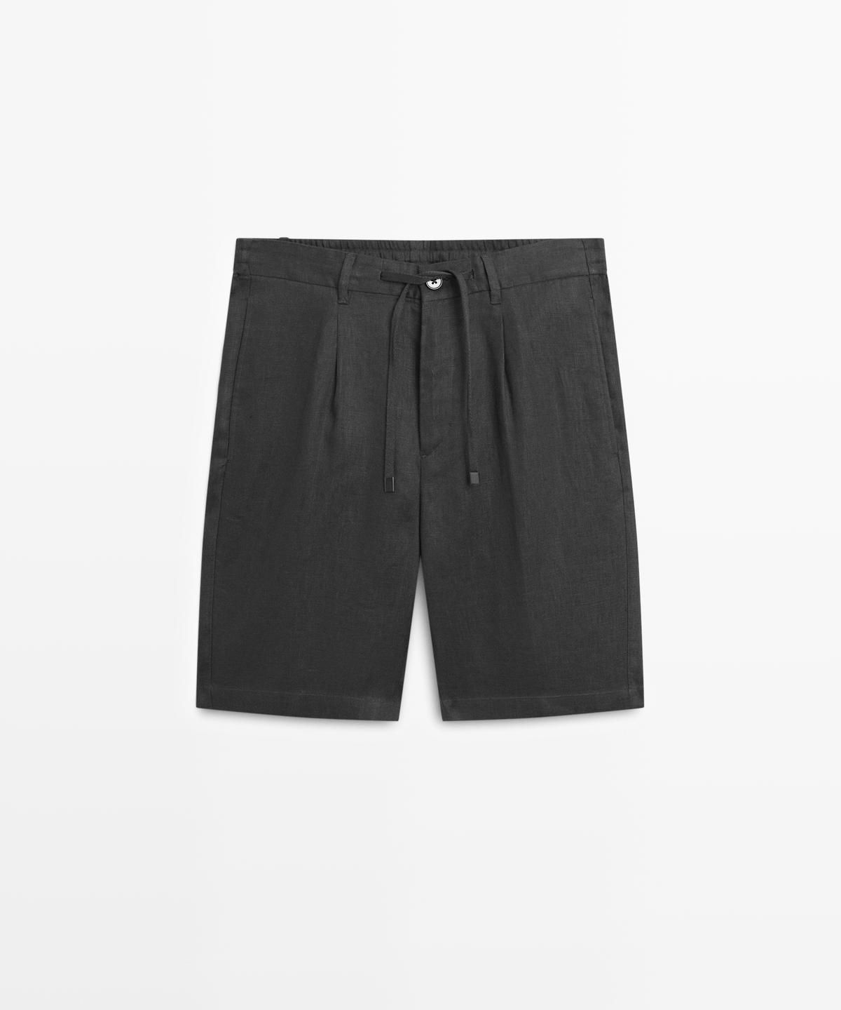 마시모두띠(MASSIMO DUTTI) 린넨 토탈 룩 엘라스틱 웨이스트 버뮤다 쇼츠