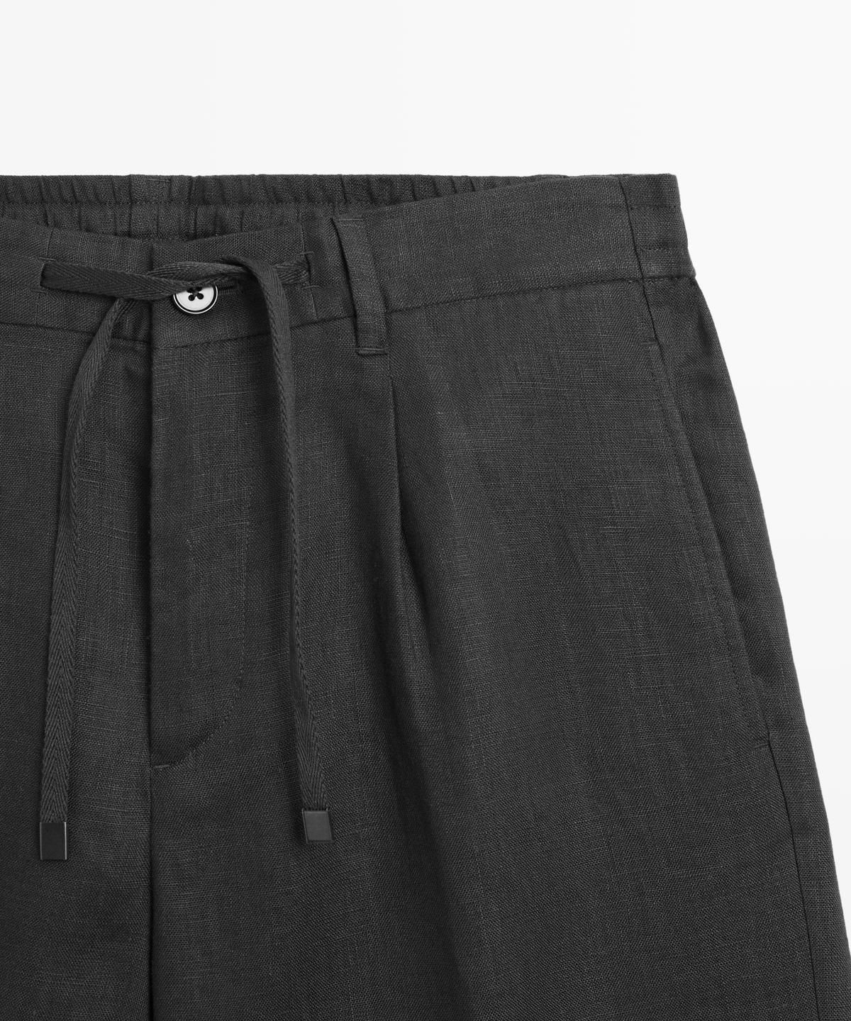 마시모두띠(MASSIMO DUTTI) 린넨 토탈 룩 엘라스틱 웨이스트 버뮤다 쇼츠