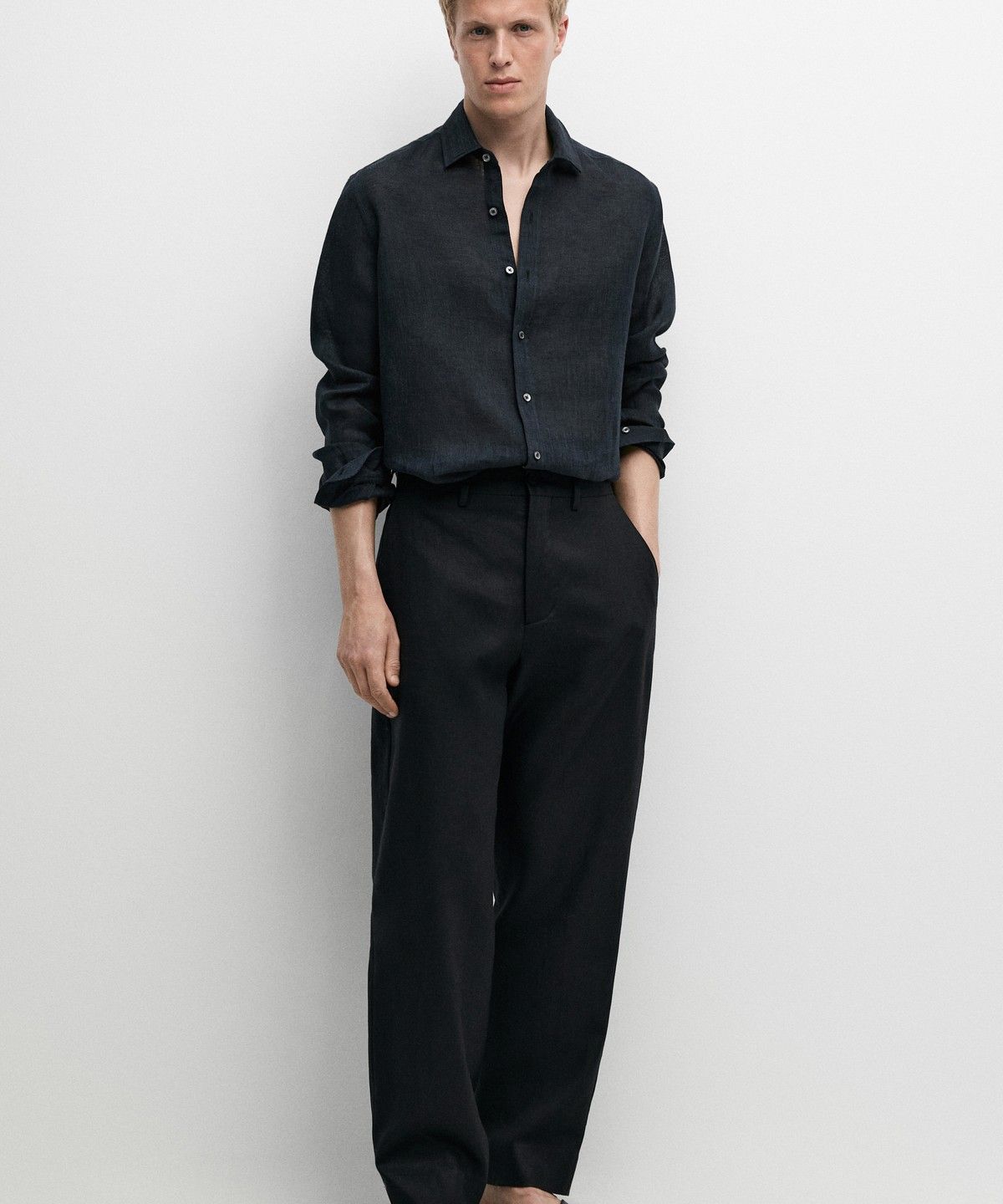 마시모두띠(MASSIMO DUTTI) 100% 린넨 레귤러핏 셔츠