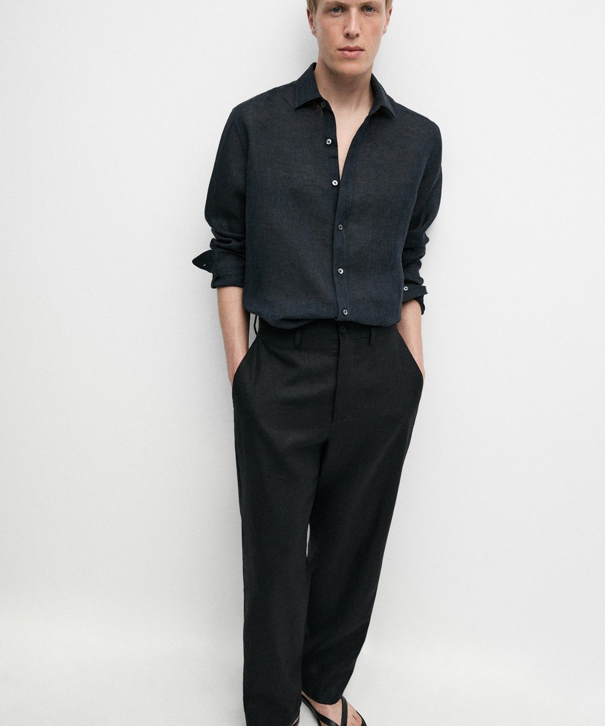 마시모두띠(MASSIMO DUTTI) 100% 린넨 레귤러핏 셔츠