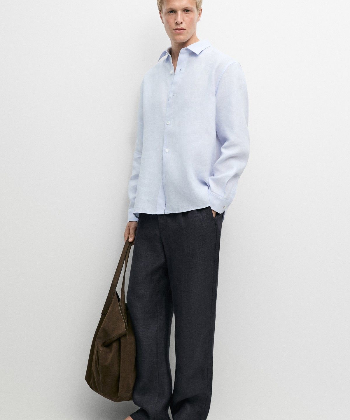 마시모두띠(MASSIMO DUTTI) 100% 린넨 레귤러 핏 셔츠