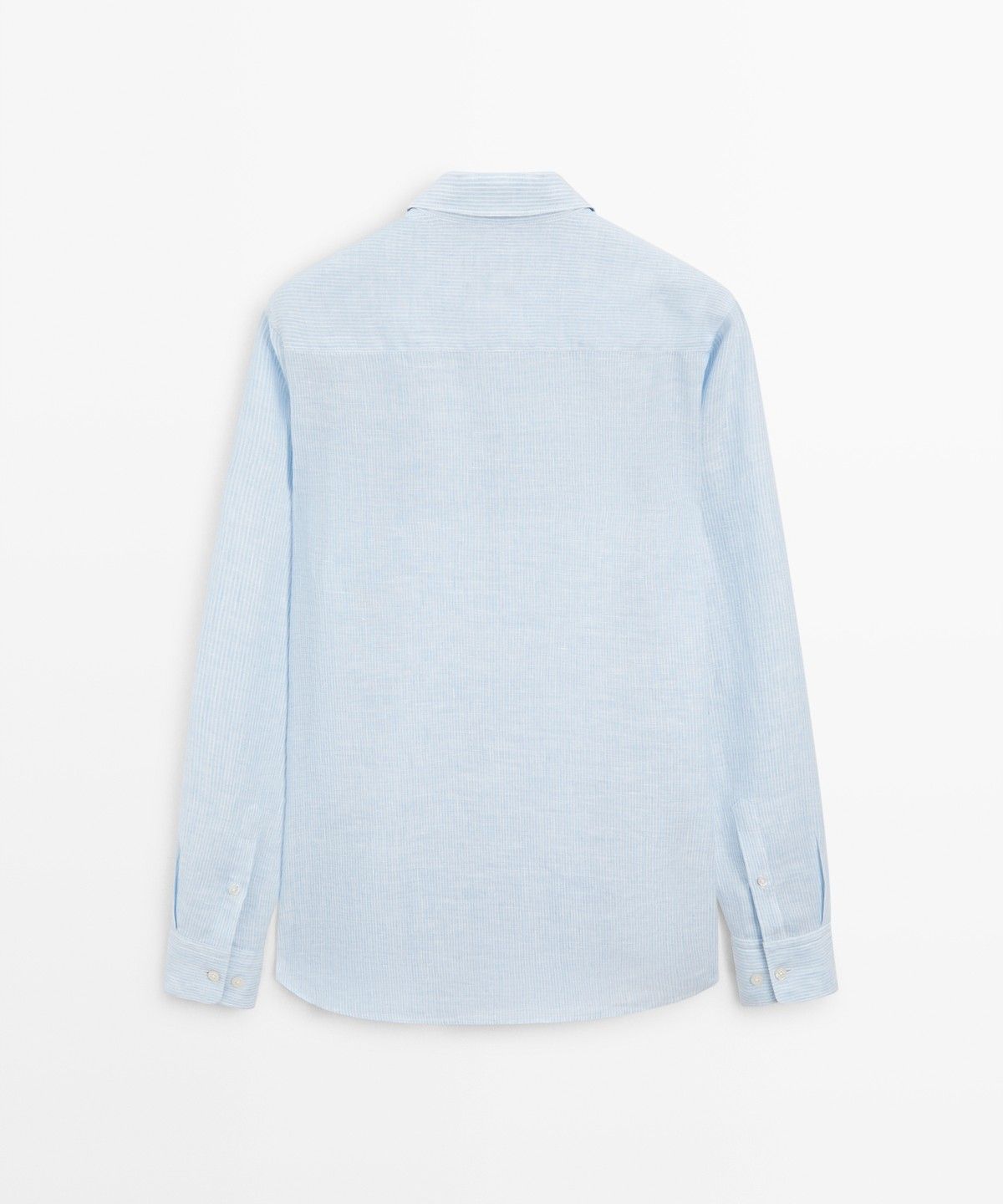 마시모두띠(MASSIMO DUTTI) 레귤러 핏 멜란지 린넨 스트라이프 셔츠