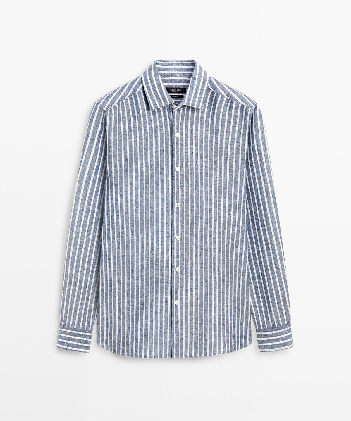 마시모두띠(MASSIMO DUTTI) 레귤러 핏 100% 린넨 스트라이프 셔츠