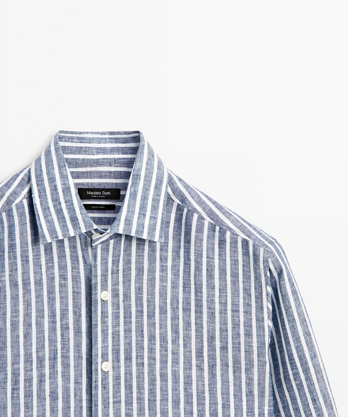 마시모두띠(MASSIMO DUTTI) 레귤러 핏 100% 린넨 스트라이프 셔츠