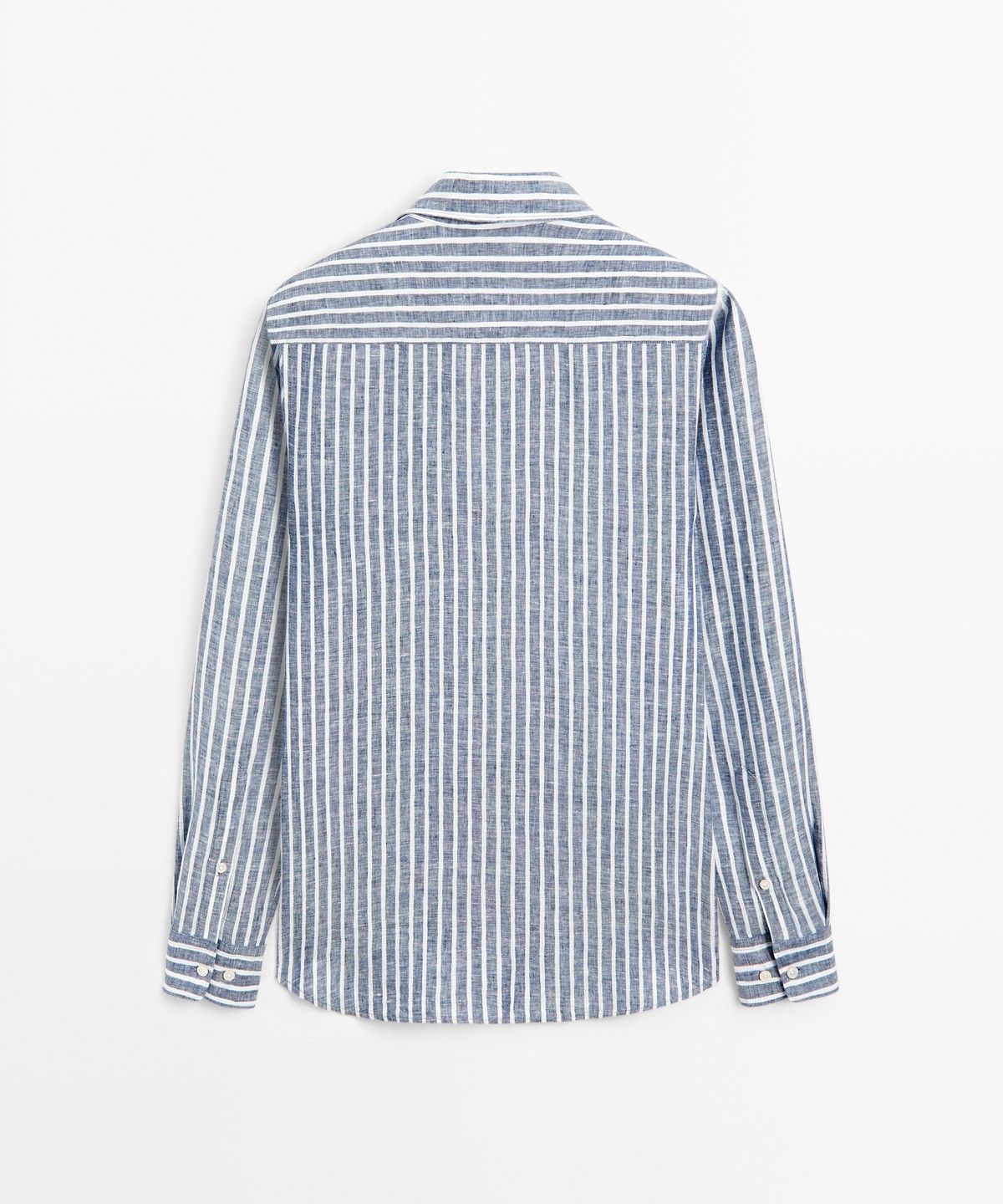 마시모두띠(MASSIMO DUTTI) 레귤러 핏 100% 린넨 스트라이프 셔츠