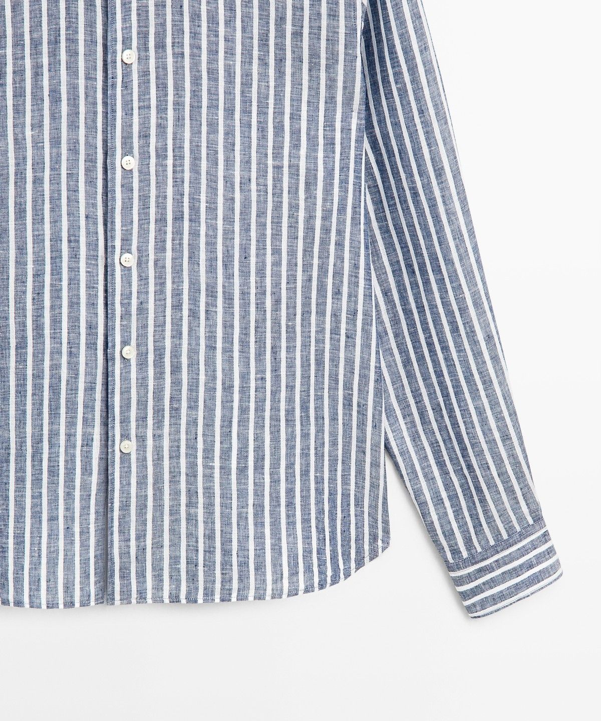 마시모두띠(MASSIMO DUTTI) 레귤러 핏 100% 린넨 스트라이프 셔츠