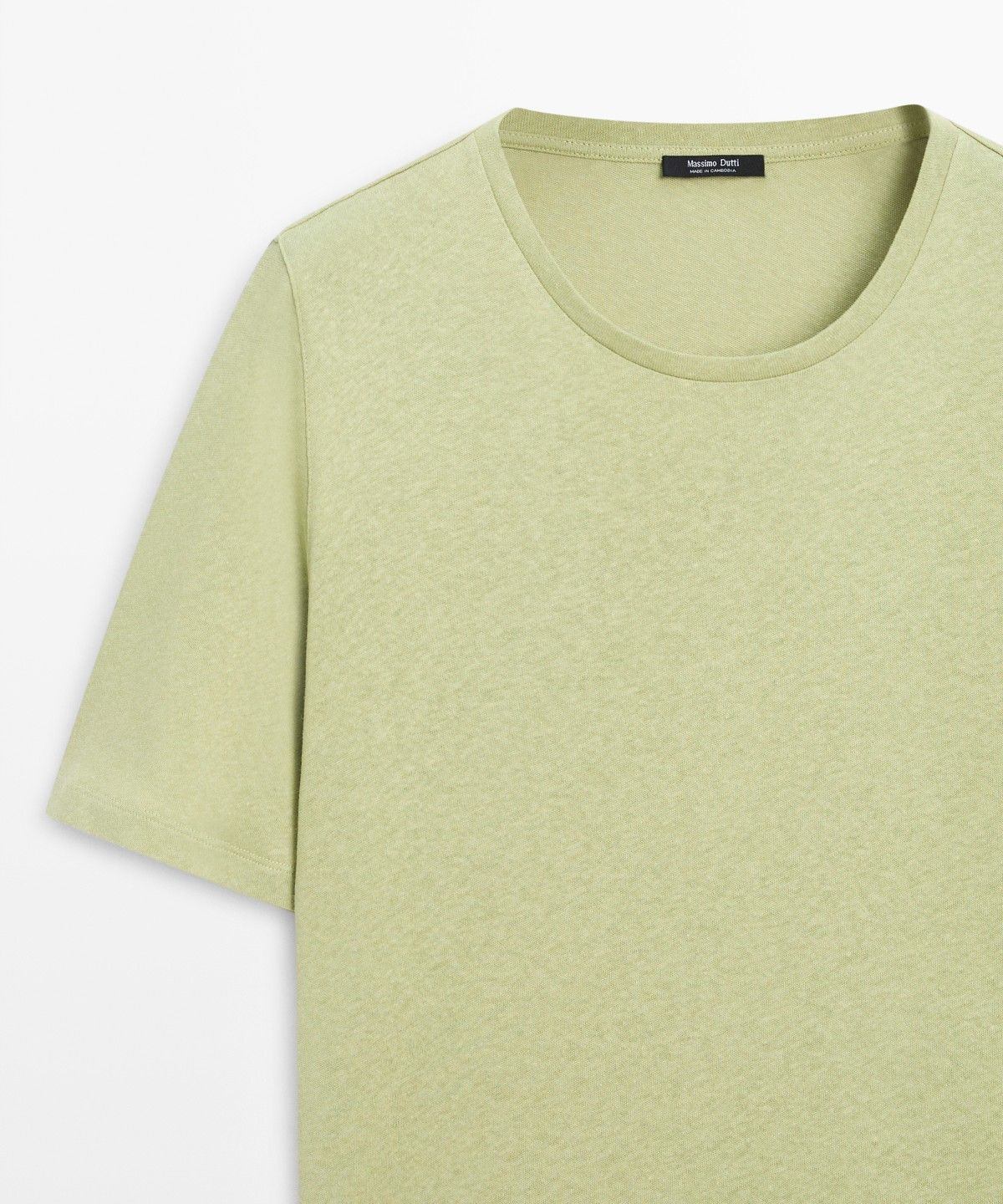 마시모두띠(MASSIMO DUTTI) 린넨 코튼 혼방 반팔 티셔츠