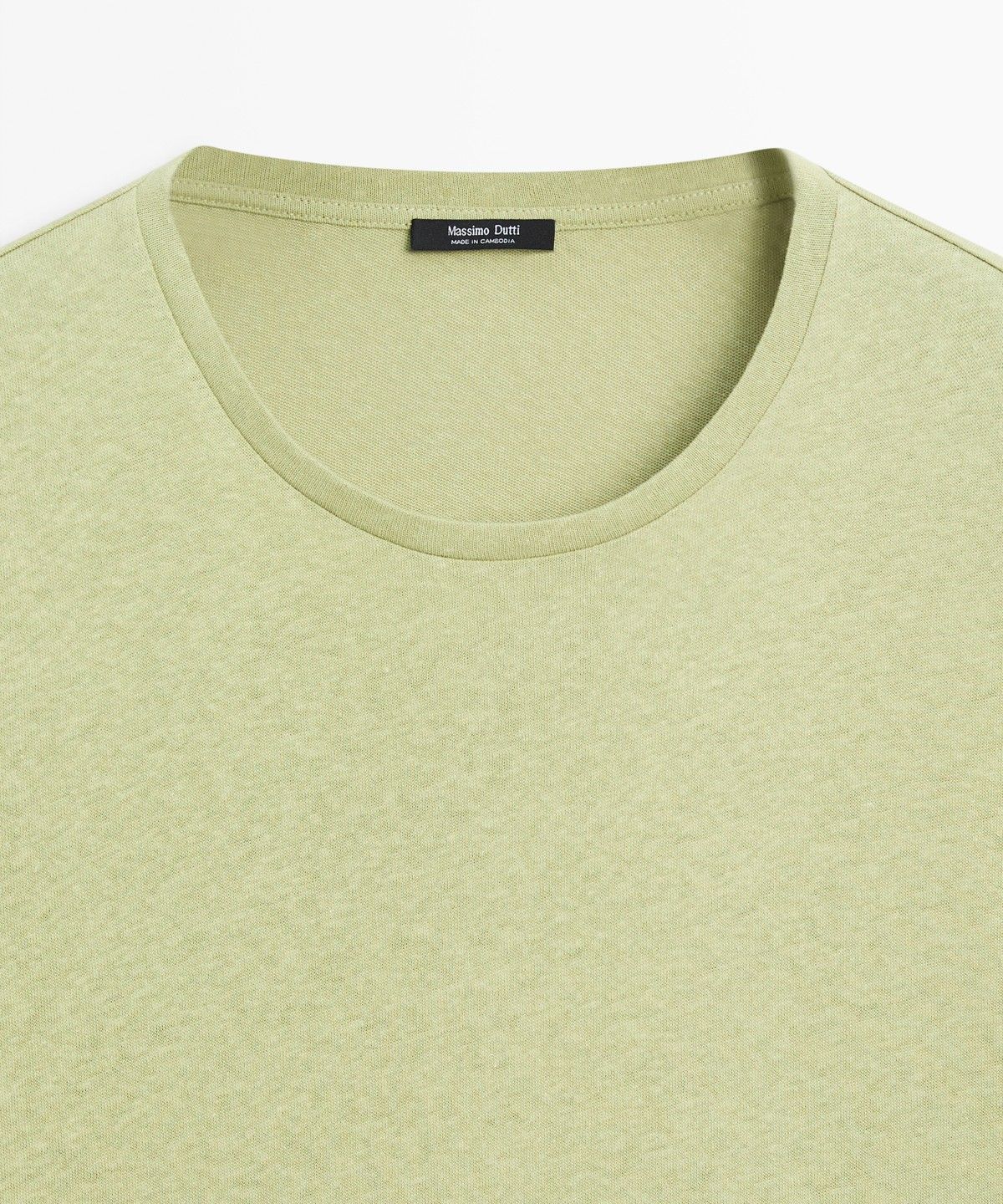마시모두띠(MASSIMO DUTTI) 린넨 코튼 혼방 반팔 티셔츠