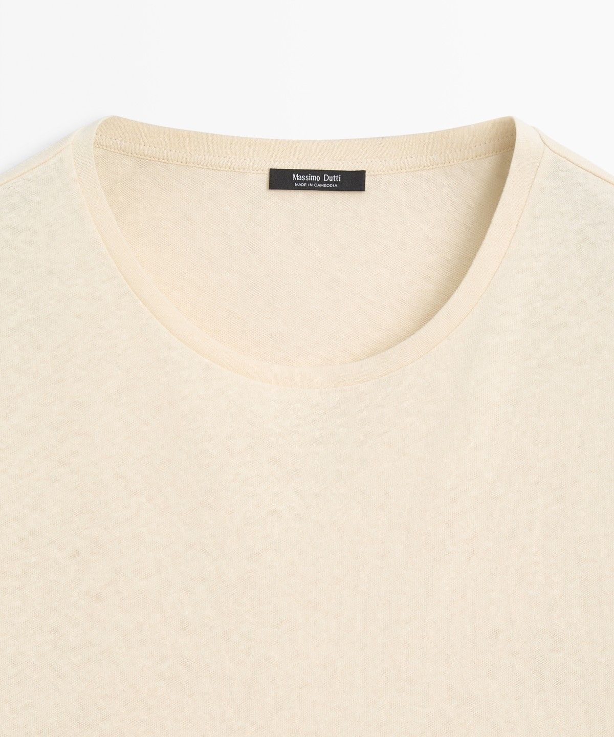 마시모두띠(MASSIMO DUTTI) 린넨 & 코튼 블렌드 반팔 티셔츠