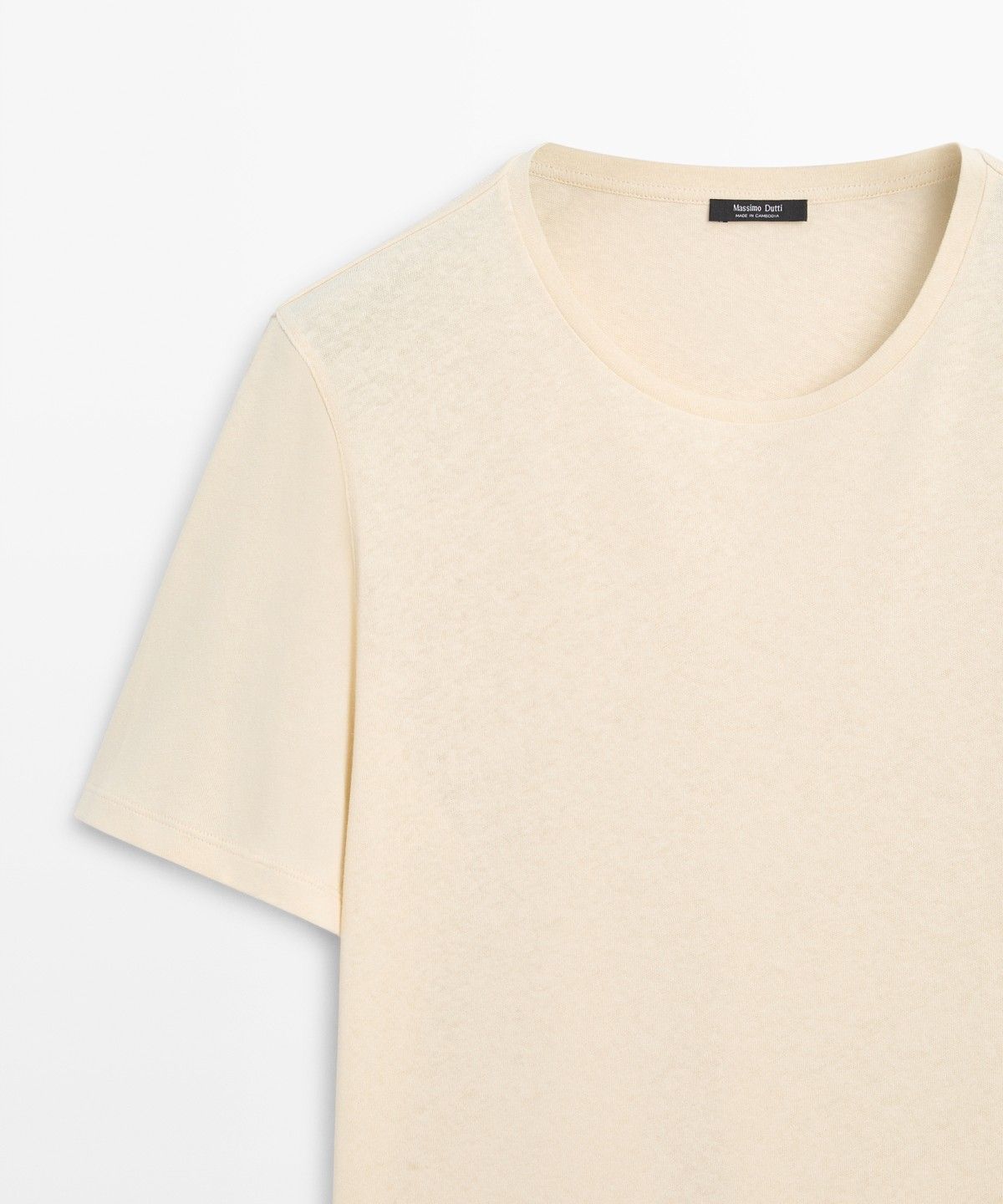 마시모두띠(MASSIMO DUTTI) 린넨 & 코튼 블렌드 반팔 티셔츠