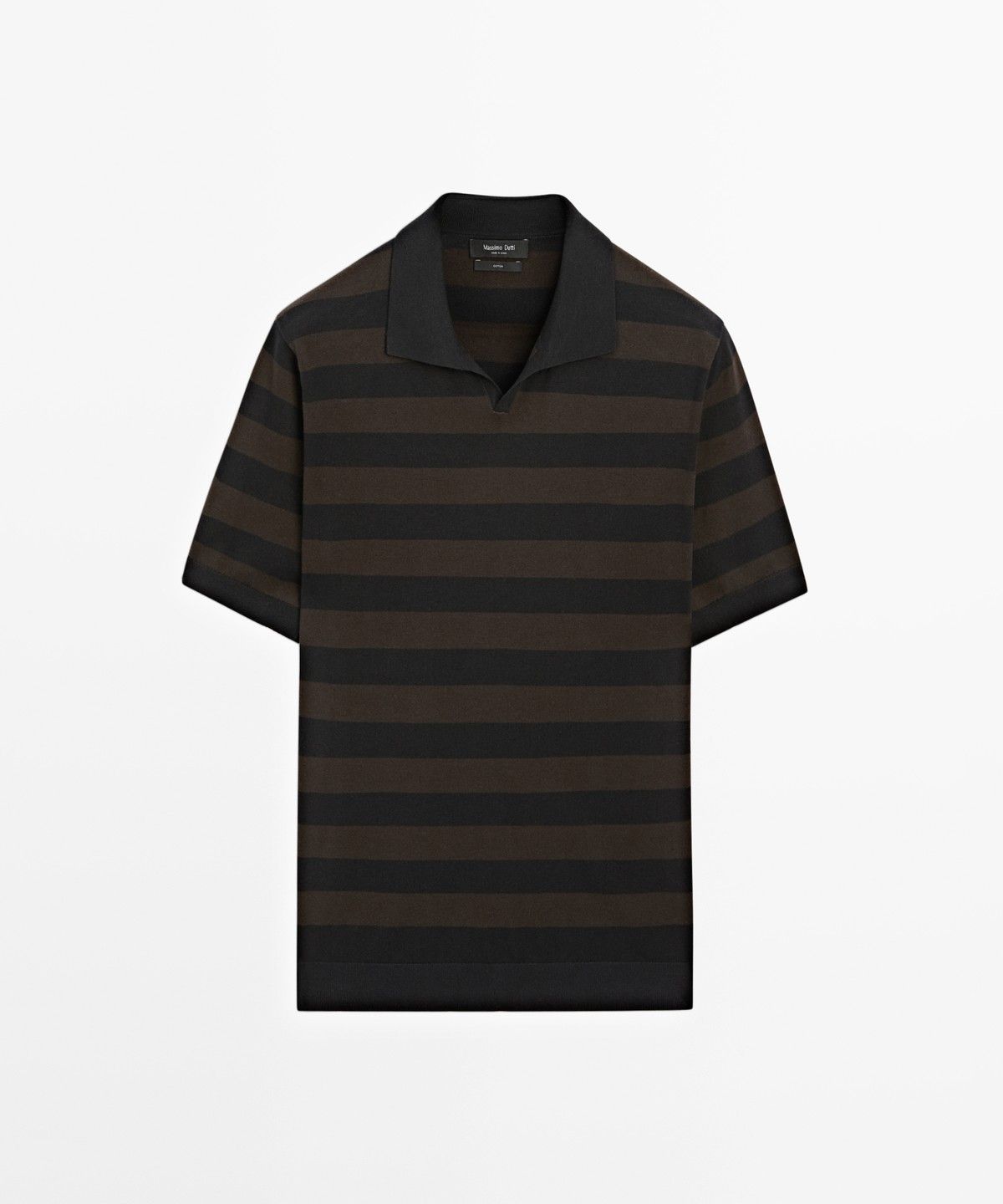 마시모두띠(MASSIMO DUTTI) 100% 코튼 스트라이프 니트 폴로셔츠