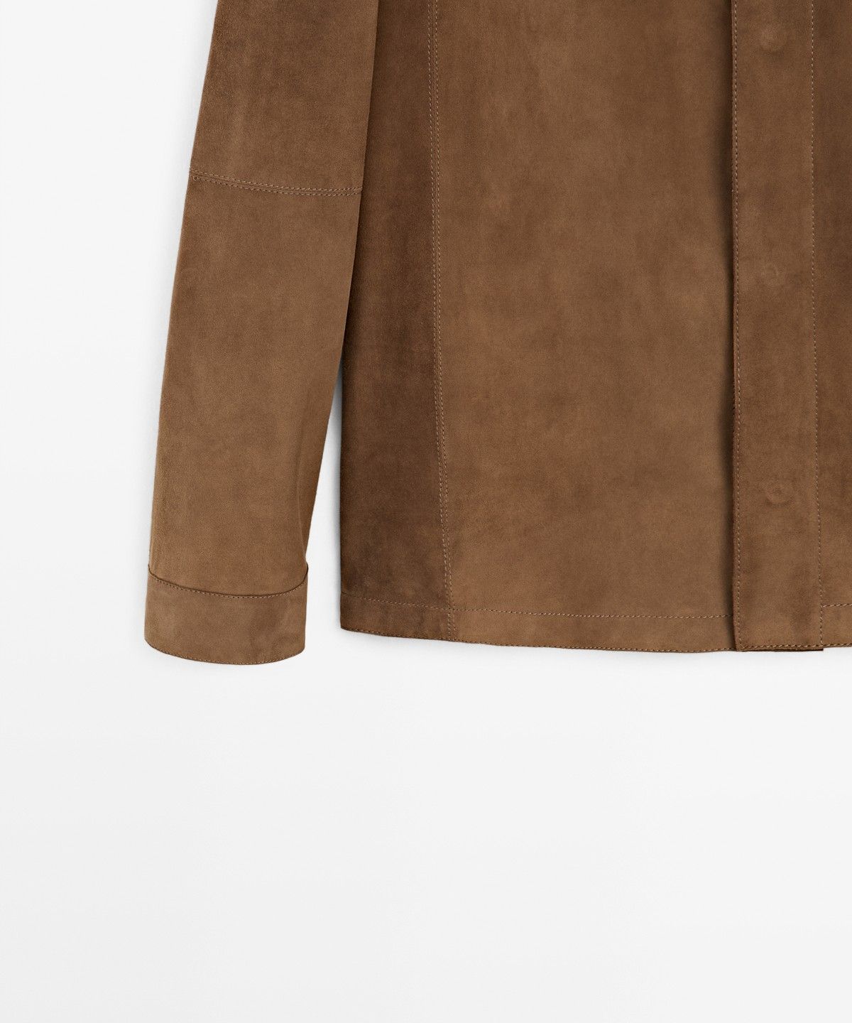 마시모두띠(MASSIMO DUTTI) 라이트웨이트 스웨이드 레더 오버셔츠