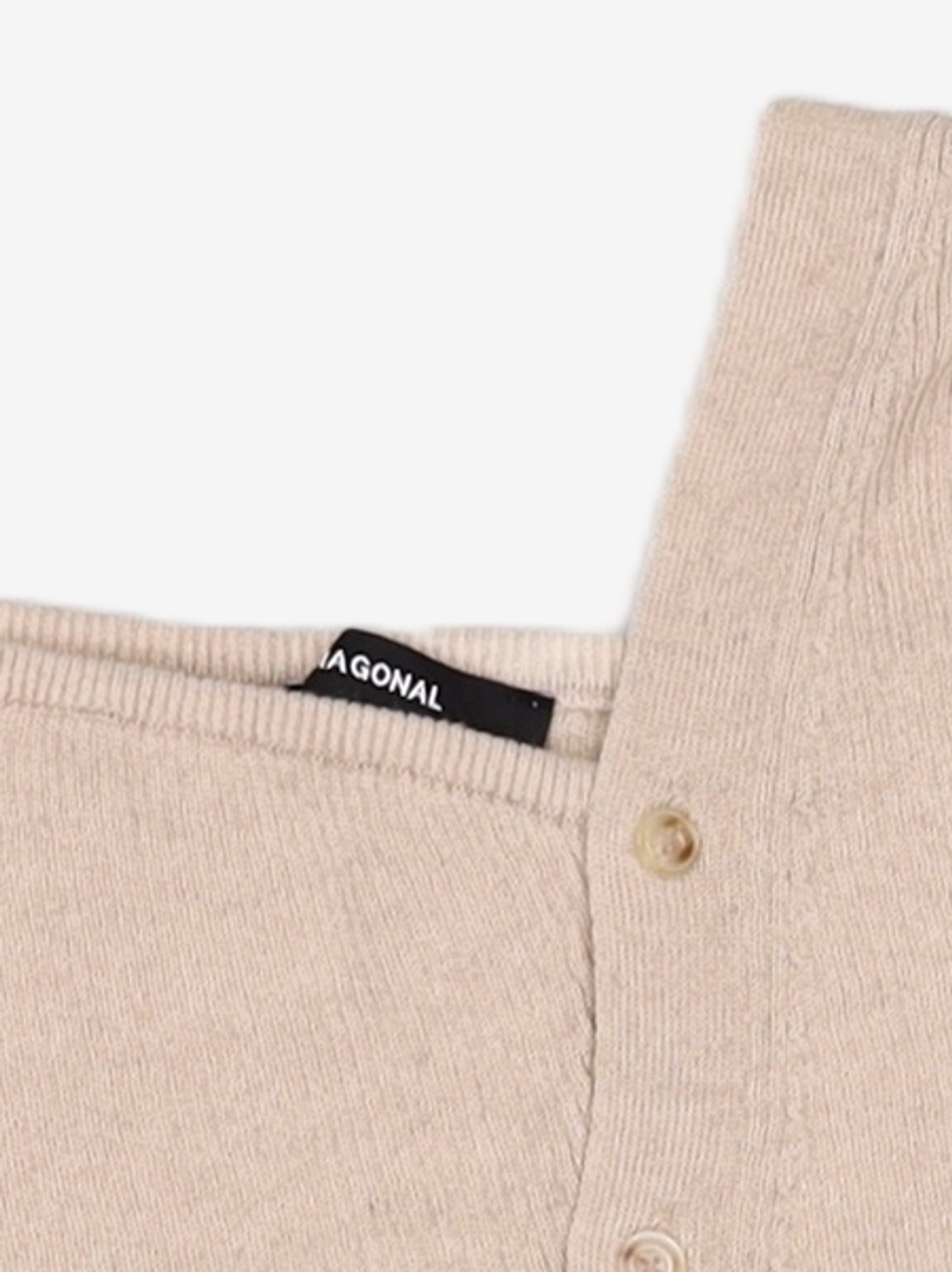 다이애그널(DIAGONAL) ONE OFF SHOULDER HALF KNIT (white)