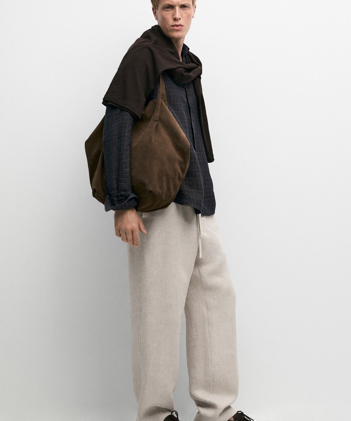 마시모두띠(MASSIMO DUTTI) 100% 린넨 구조 팬츠
