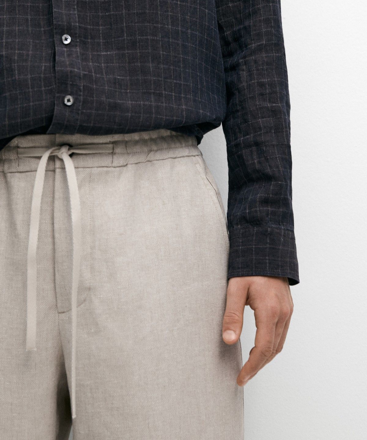 마시모두띠(MASSIMO DUTTI) 100% 린넨 구조 팬츠