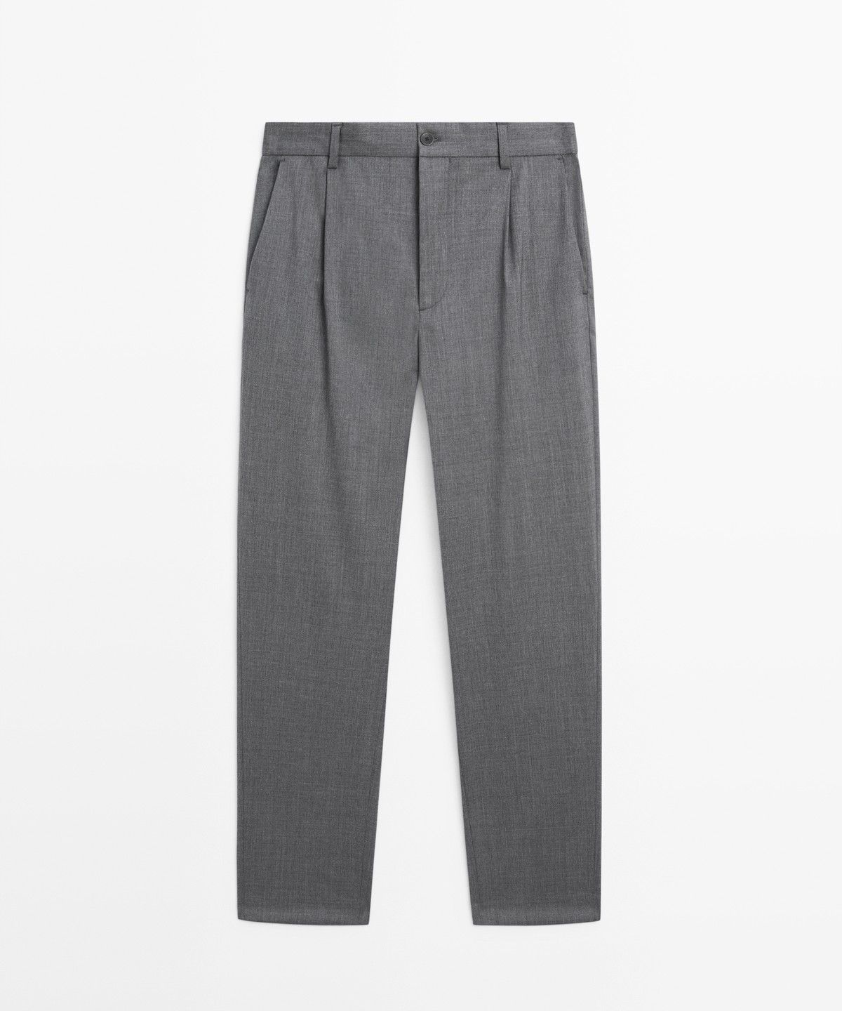 마시모두띠(MASSIMO DUTTI) 쿨 울 블렌드 핀턱 팬츠