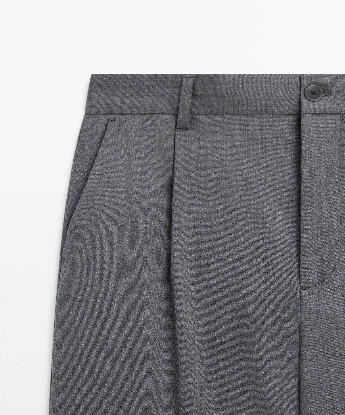 마시모두띠(MASSIMO DUTTI) 쿨 울 블렌드 핀턱 팬츠