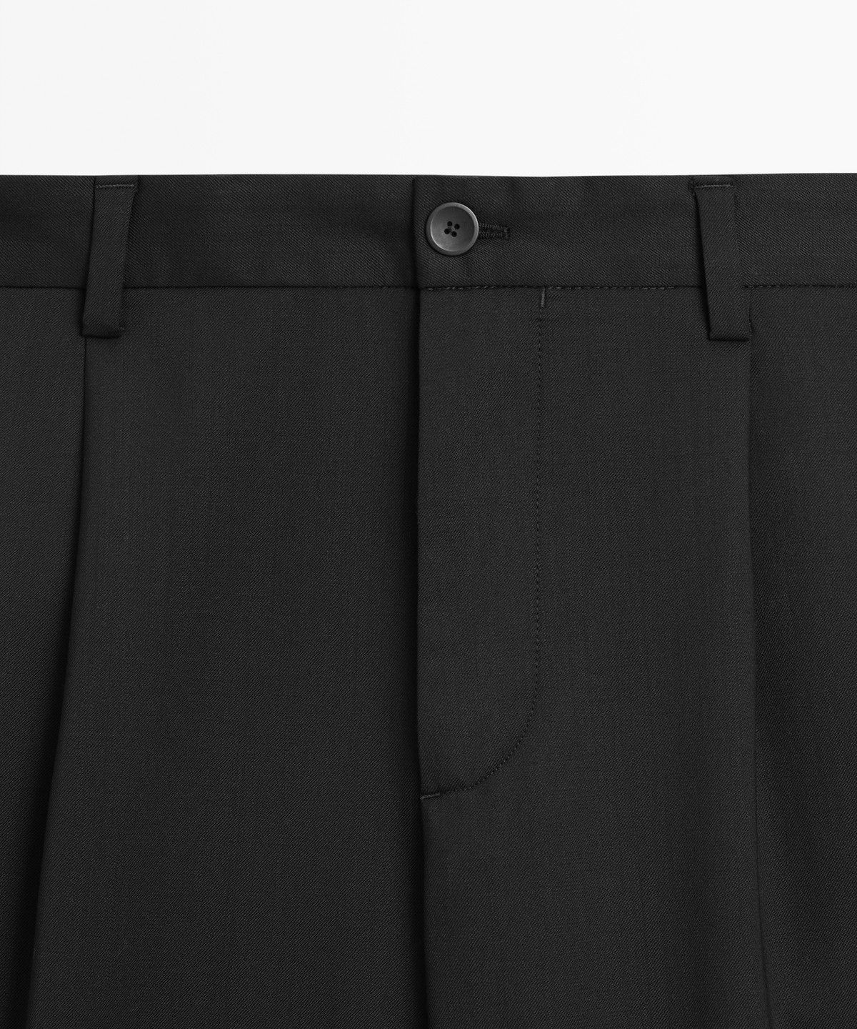 마시모두띠(MASSIMO DUTTI) 쿨 울 블렌드 핀턱 팬츠
