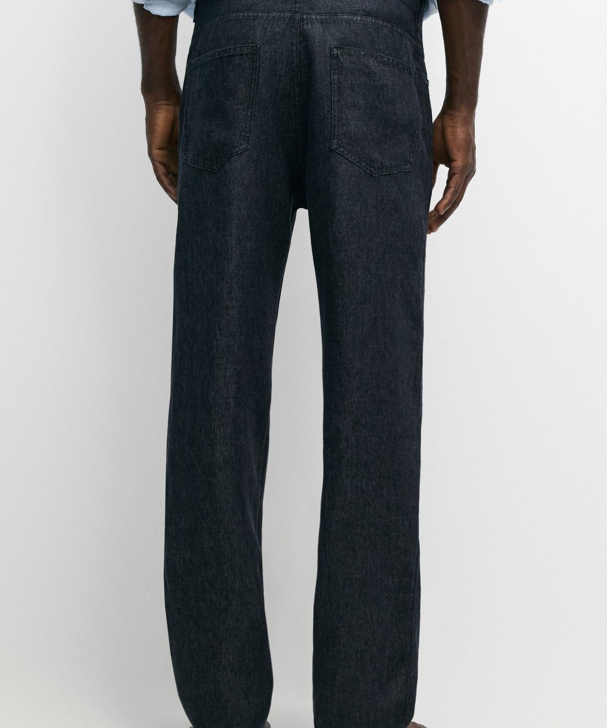 마시모두띠(MASSIMO DUTTI) 스트레이트 핏 린넨 데님 팬츠