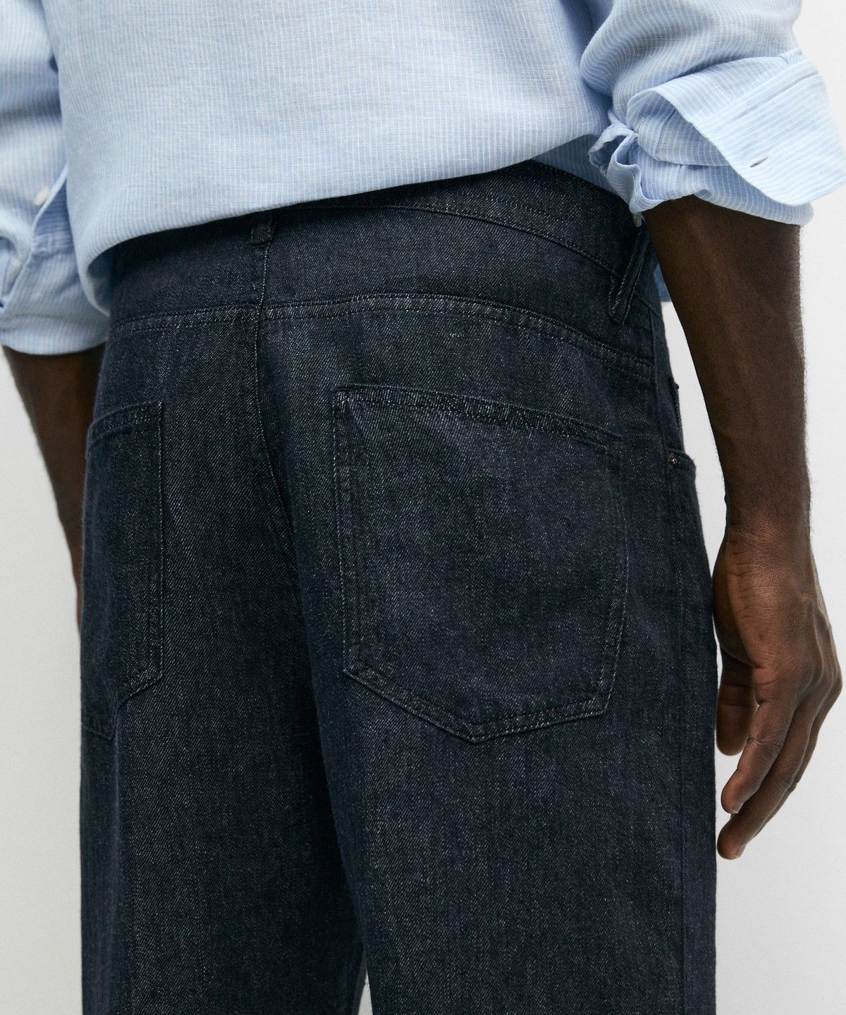 마시모두띠(MASSIMO DUTTI) 스트레이트 핏 린넨 데님 팬츠