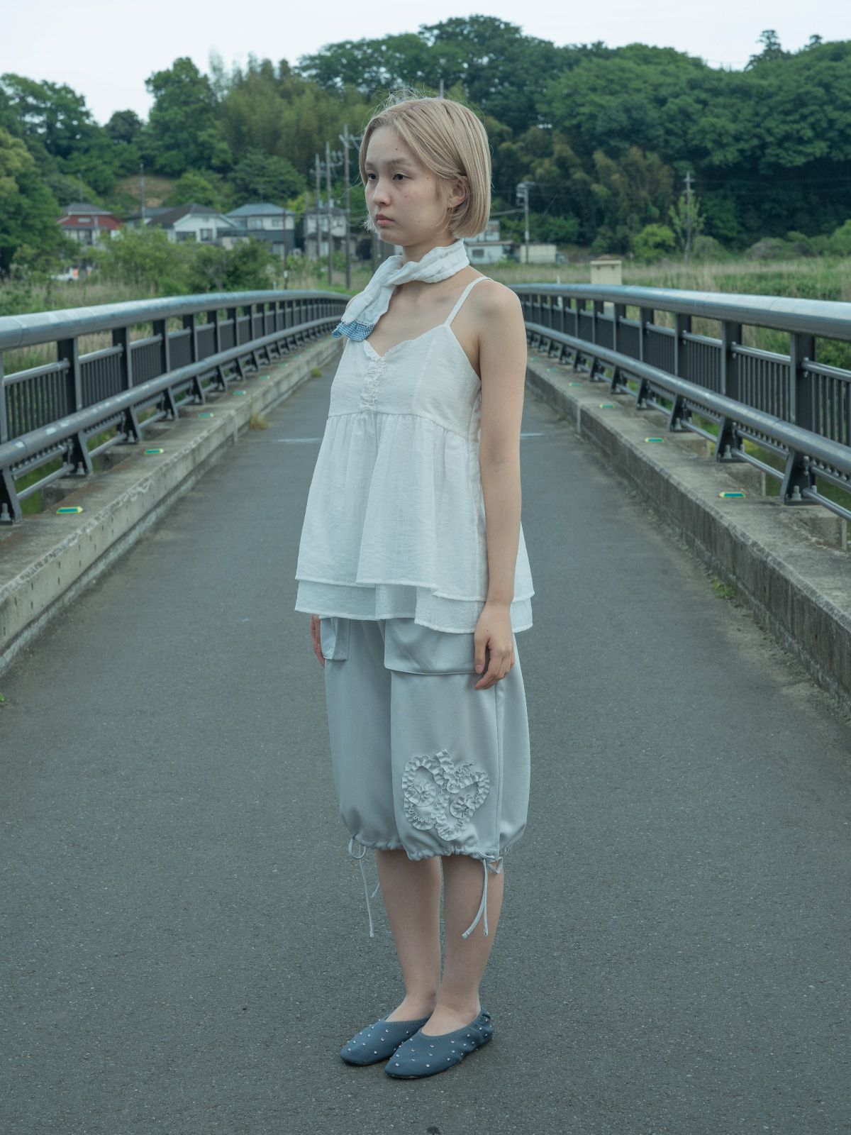 피브스피브스(PEEVES PEEVES) Tiered Sleeveless Blouse / White