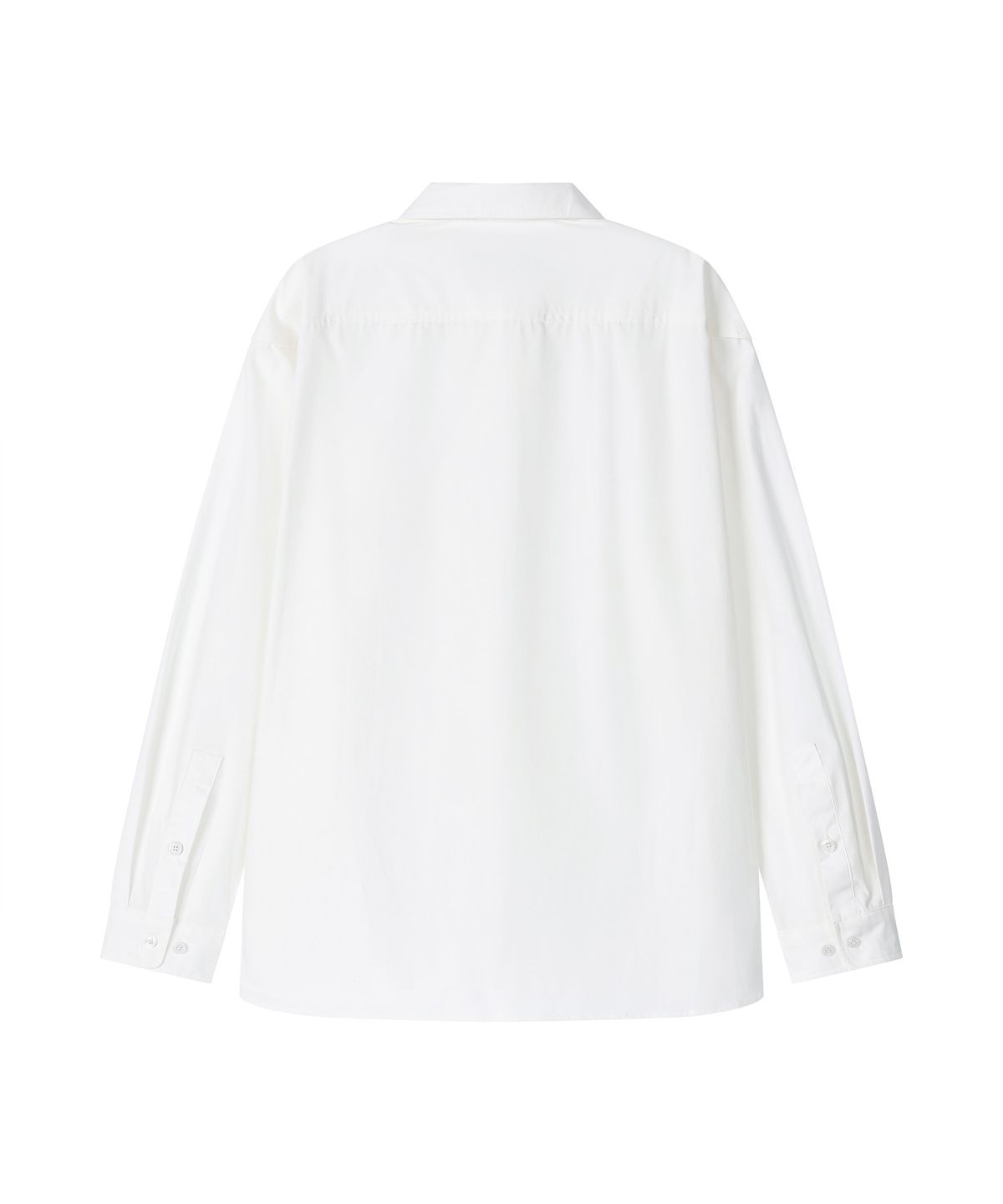 고라미스(GORAMIS) 로고 탭 고밀도 코튼 셔츠 [OFF WHITE]