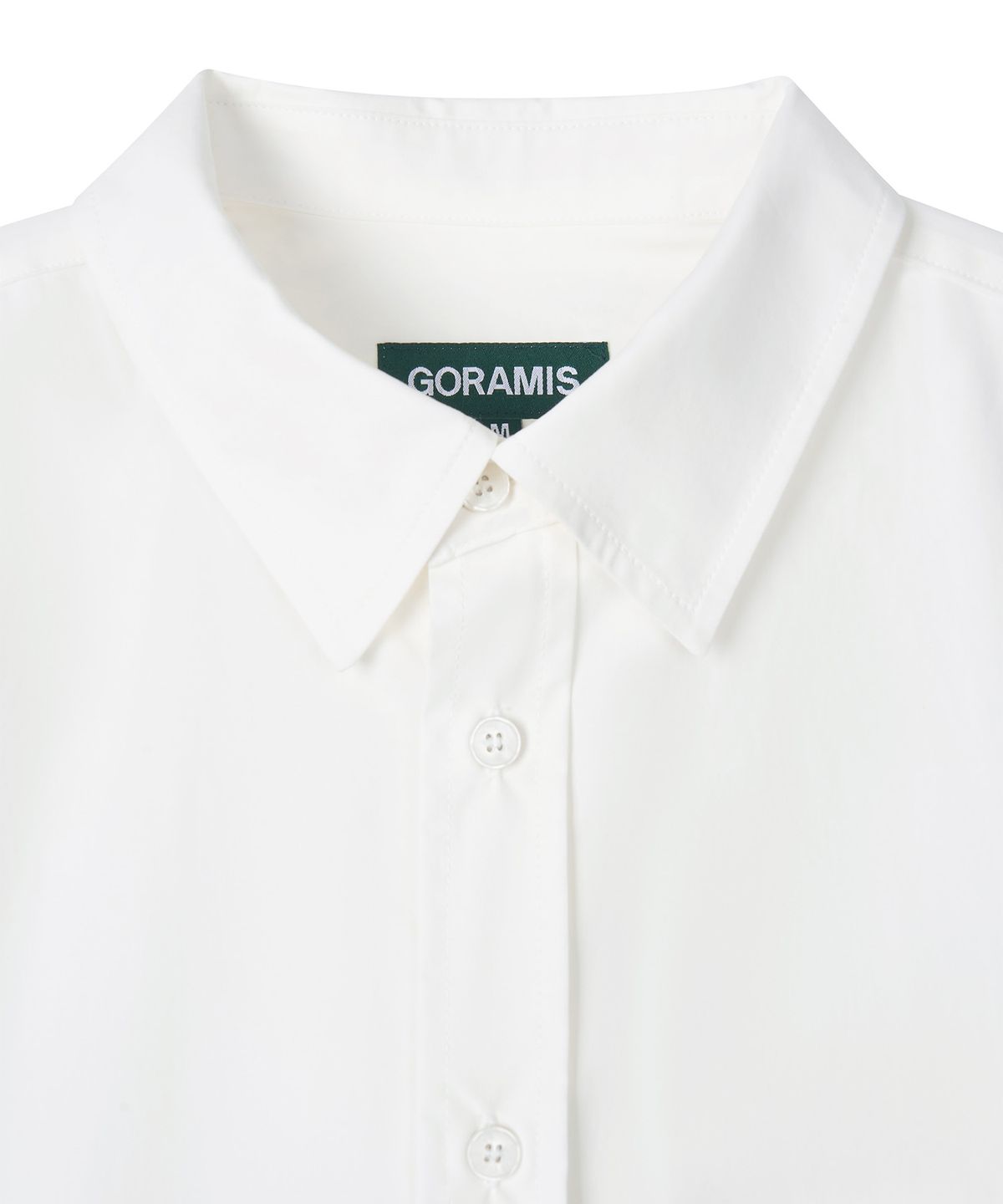 고라미스(GORAMIS) 로고 탭 고밀도 코튼 셔츠 [OFF WHITE]