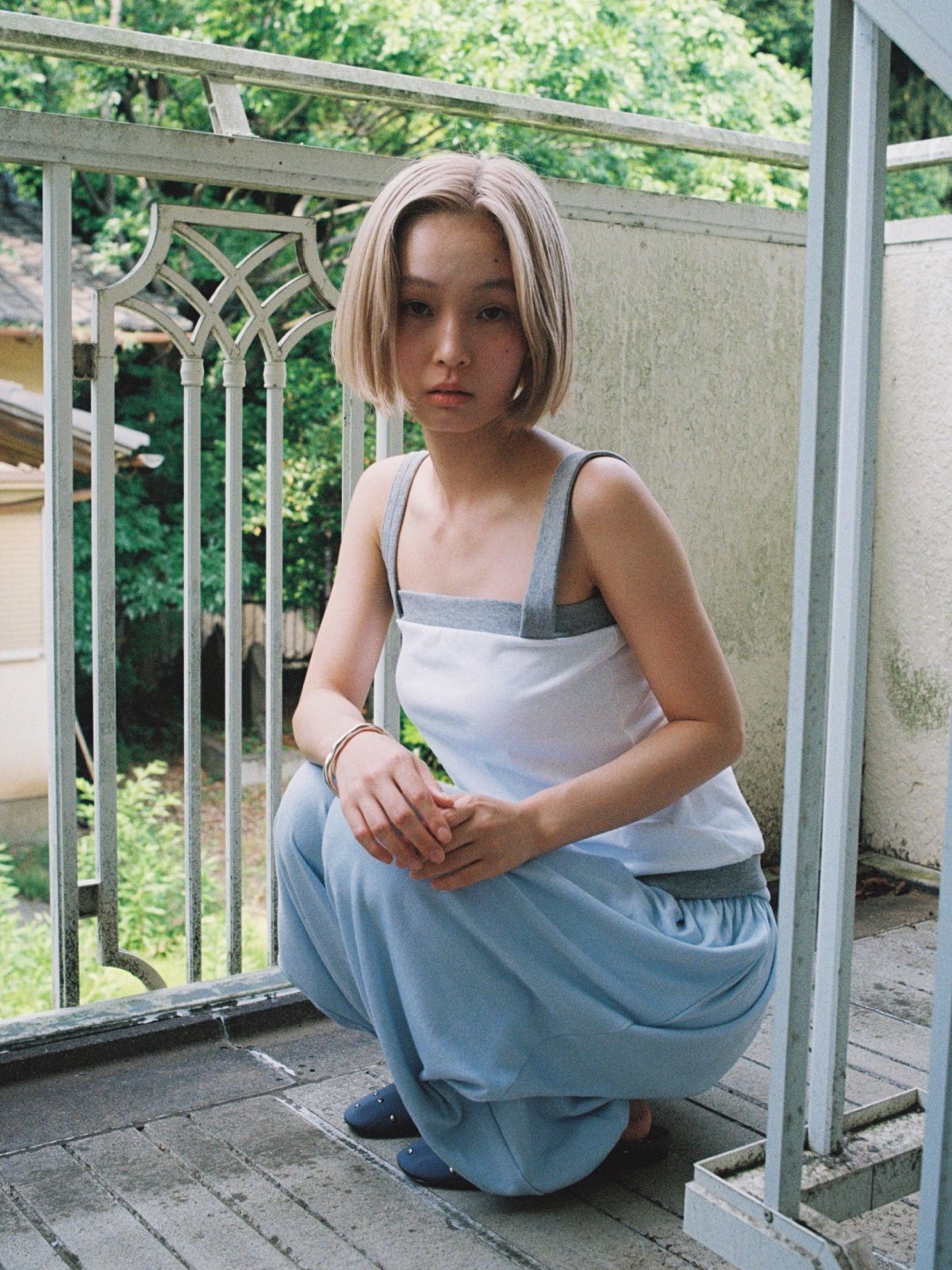 피브스피브스(PEEVES PEEVES) Double Strap Tank Top / Grey