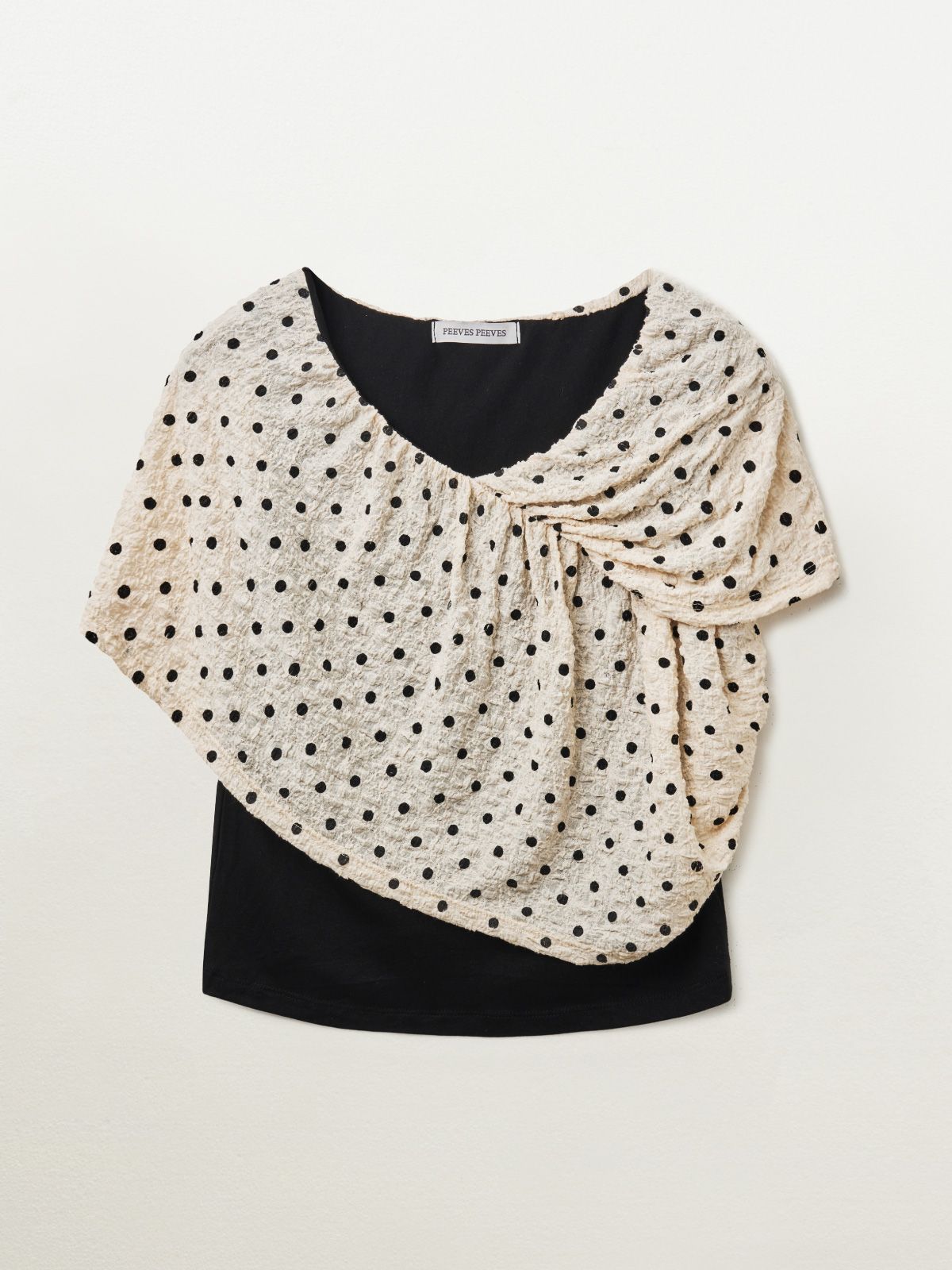 피브스피브스(PEEVES PEEVES) Dot Drape Sleeveless / Beige