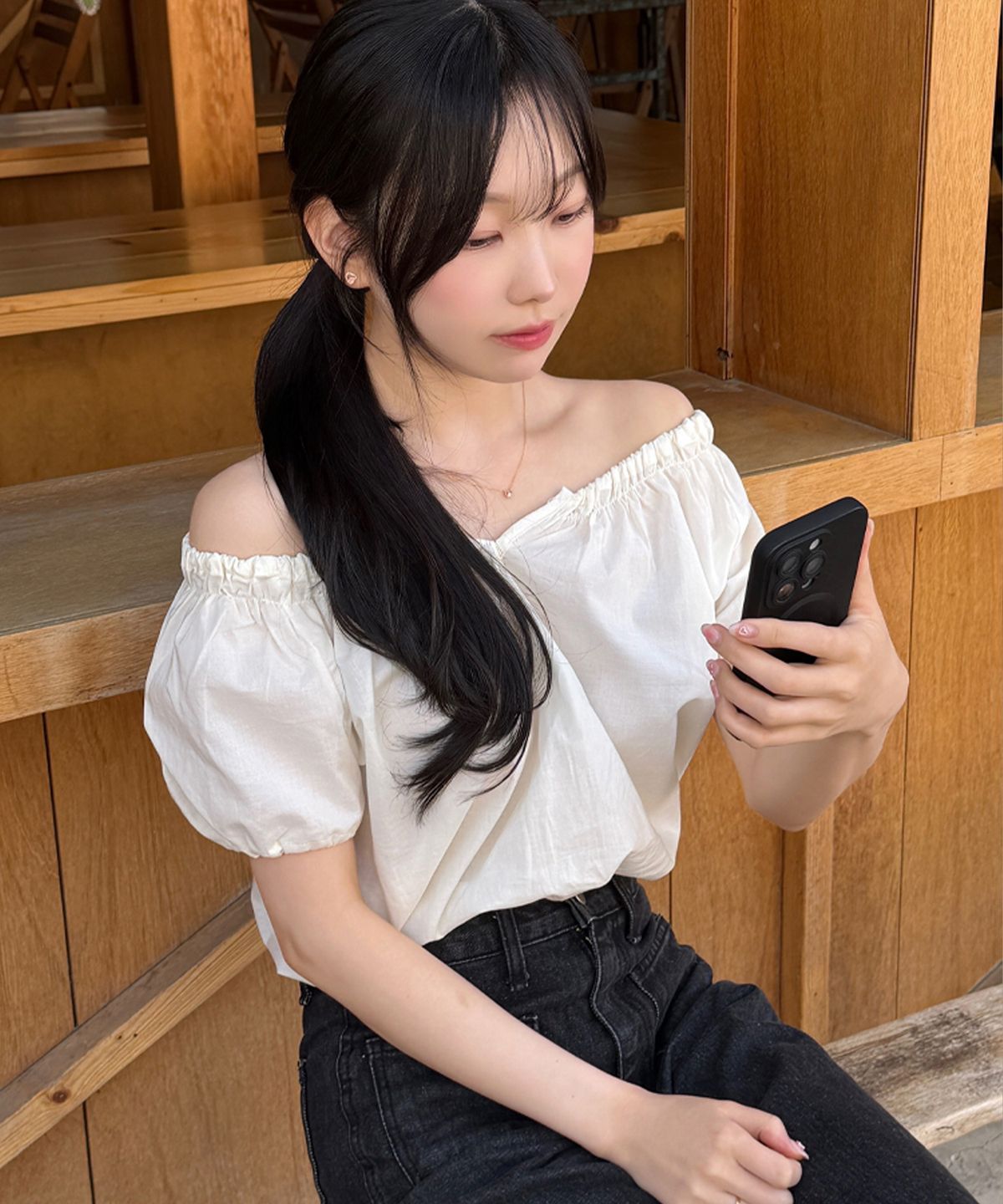 줄리아페페(JULIAPEPE) Amy & String Summer Blouse Set