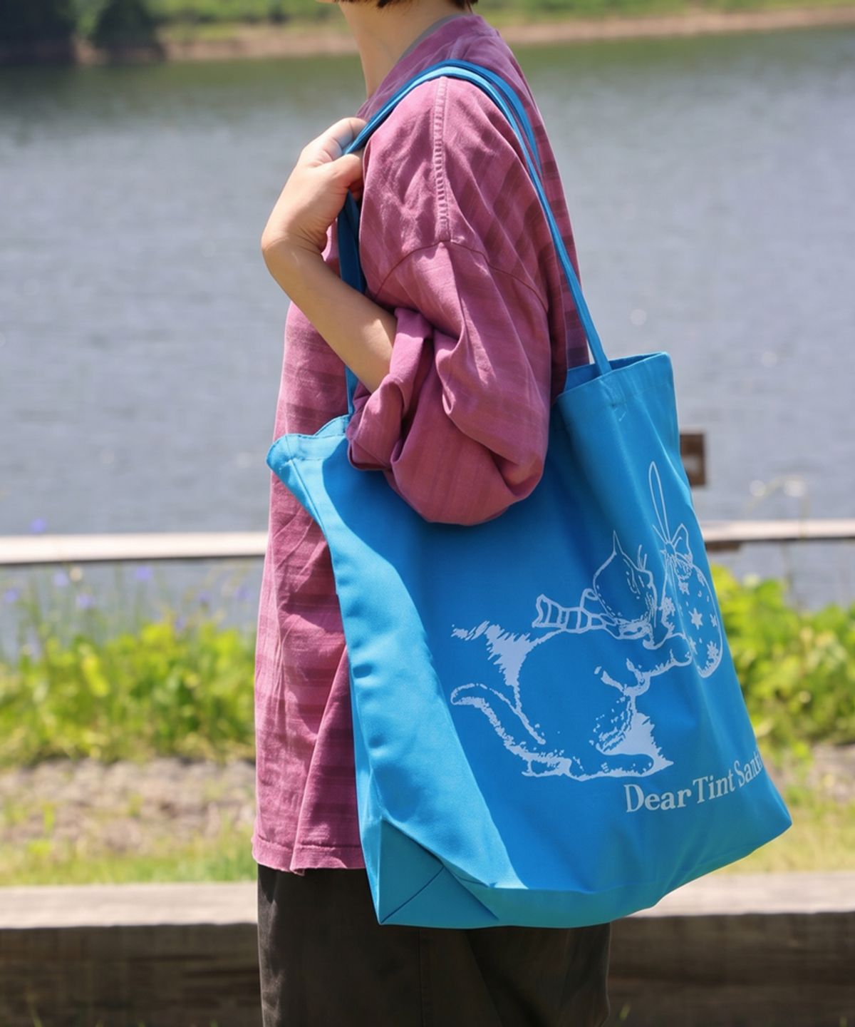 디어틴트산타(DEAR TINT SANTA) Holiday Cat Big Tote_turquoise