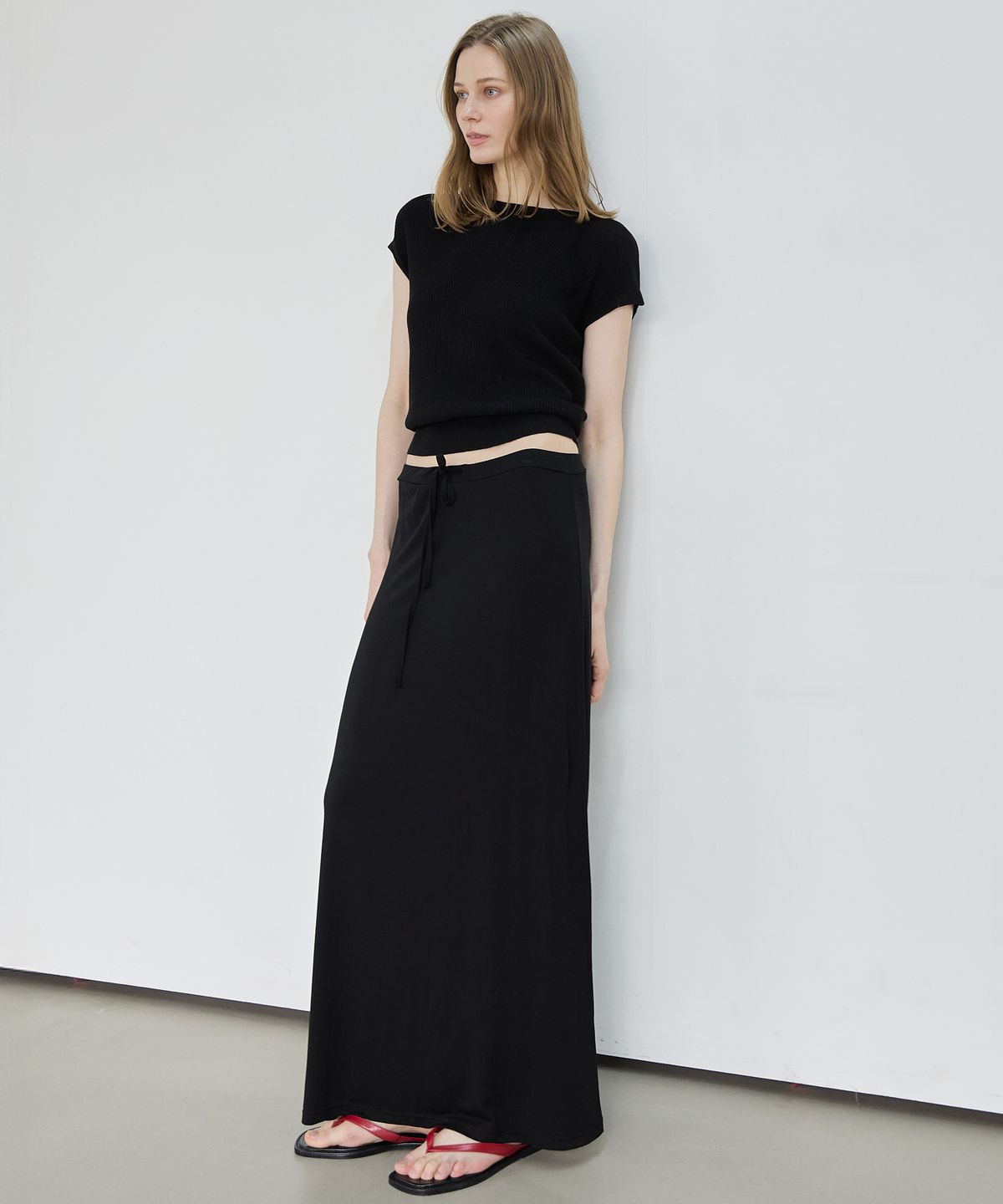 누토프(NUTOFFE) Comfort Long Skirt_Black