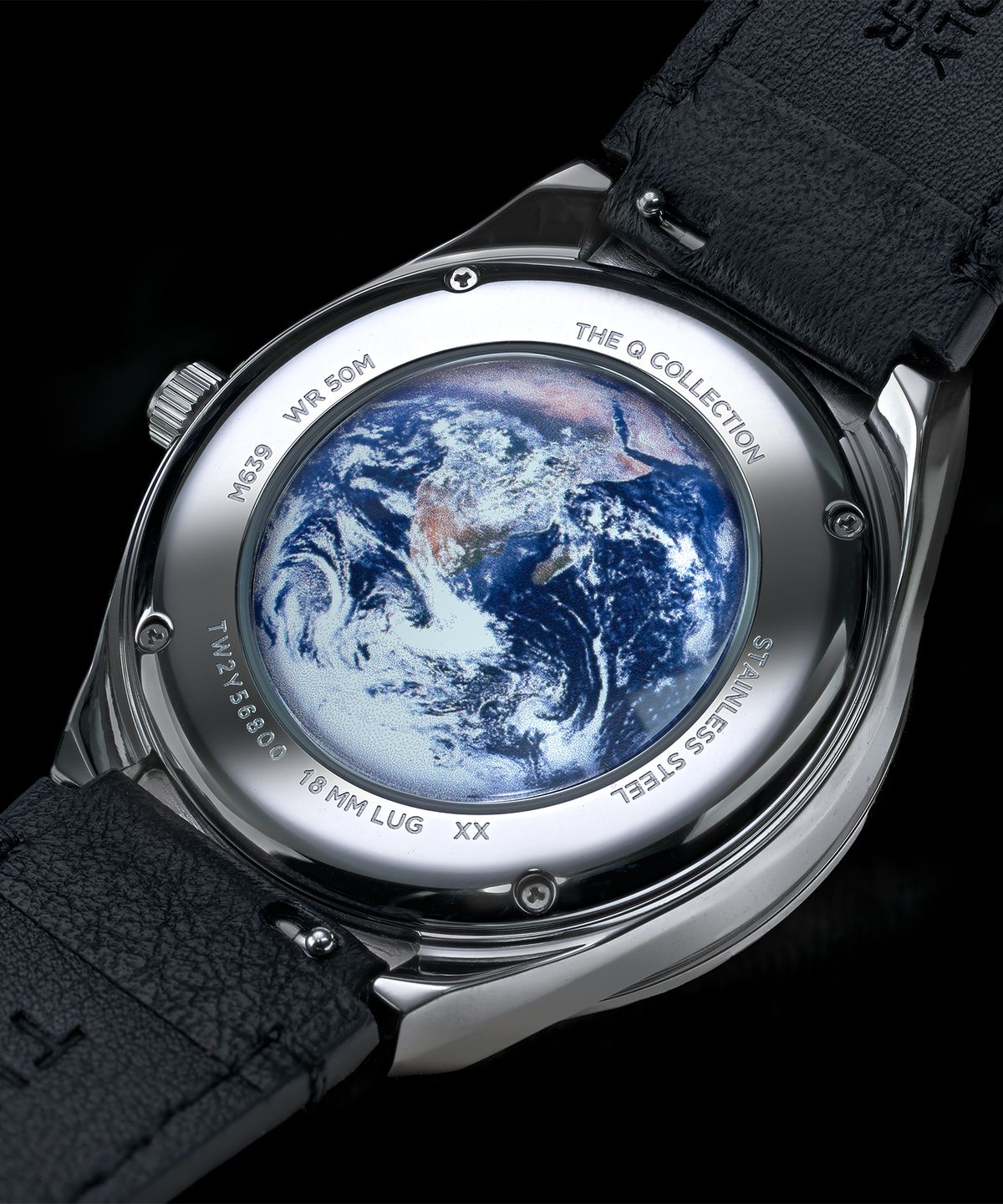 타이맥스(TIMEX) 타이맥스 x NASA Q TIMEX 빈티지 블랙 가죽시계 40mm
