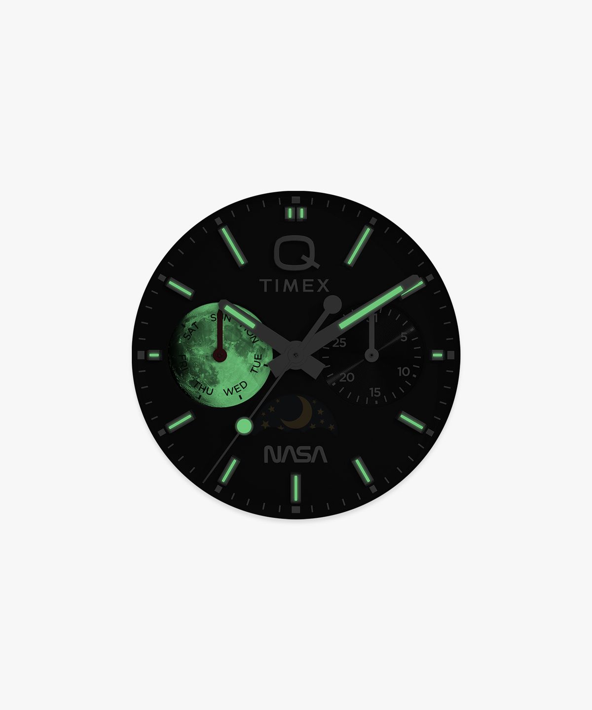 타이맥스(TIMEX) 타이맥스 x NASA Q TIMEX 빈티지 블랙 가죽시계 40mm