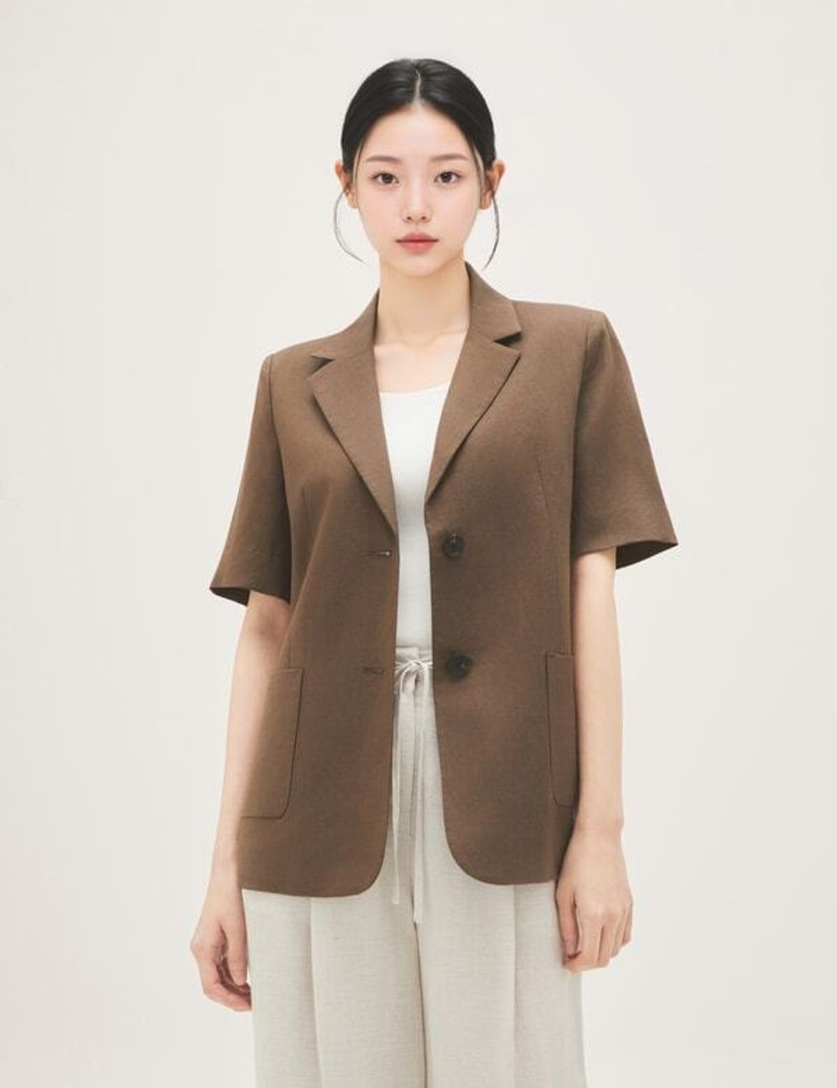 로엠(ROEM) 린넨 반팔 자켓 RMJKG37R11