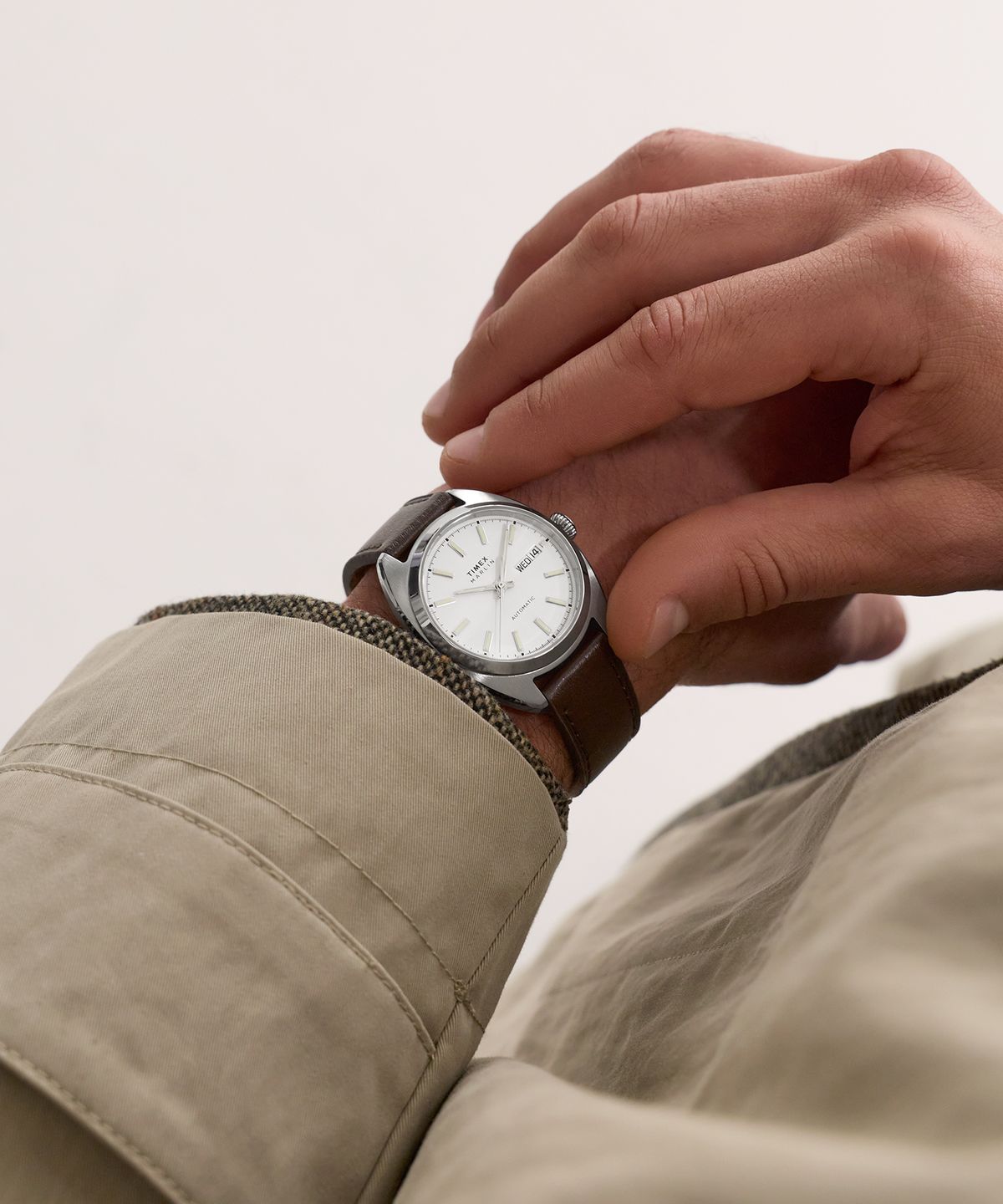 타이맥스(TIMEX) 멀린 드레이퍼 오토매틱 가죽시계 37mm