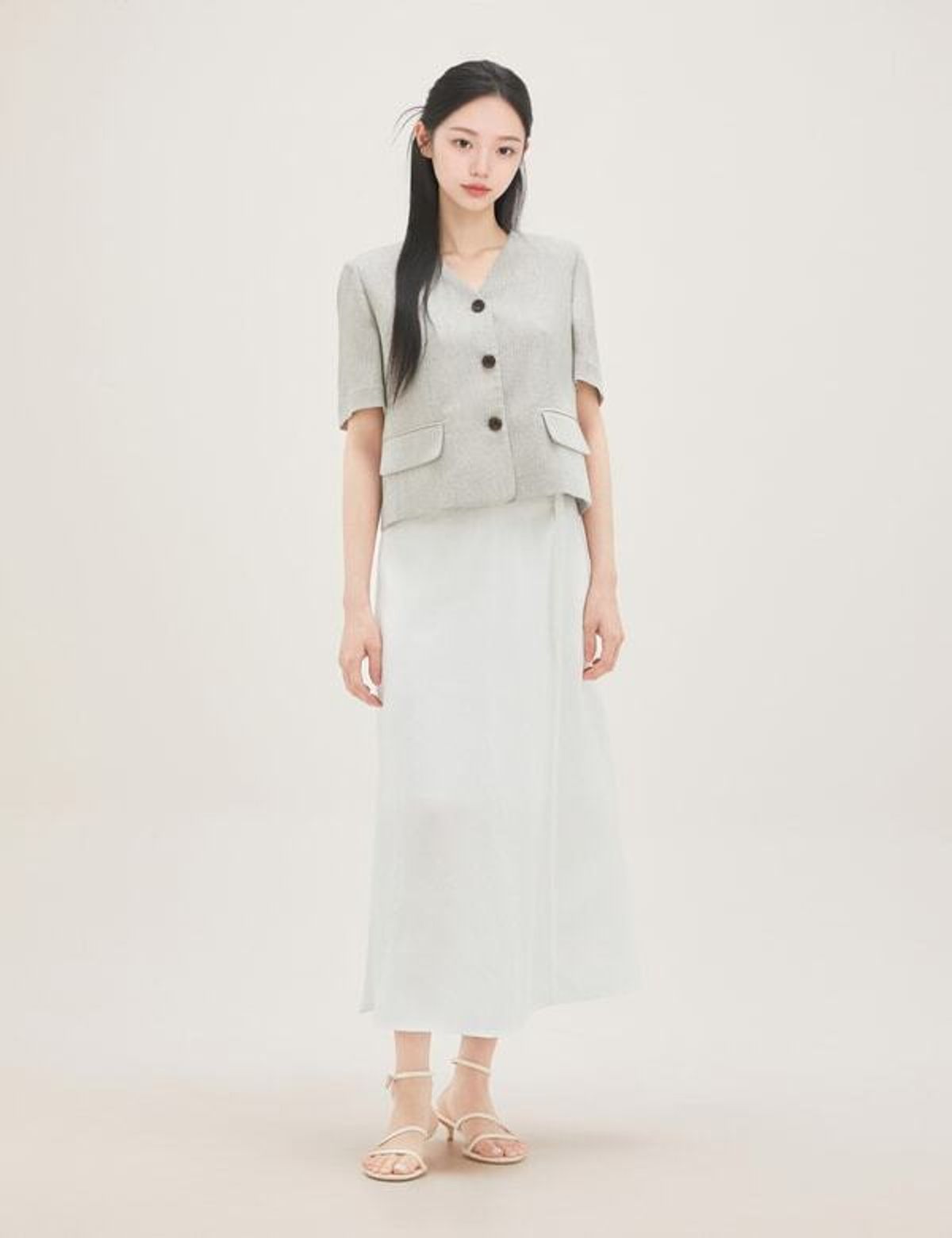 로엠(ROEM) 린넨 롱 A라인 스커트 RMWHG37R11