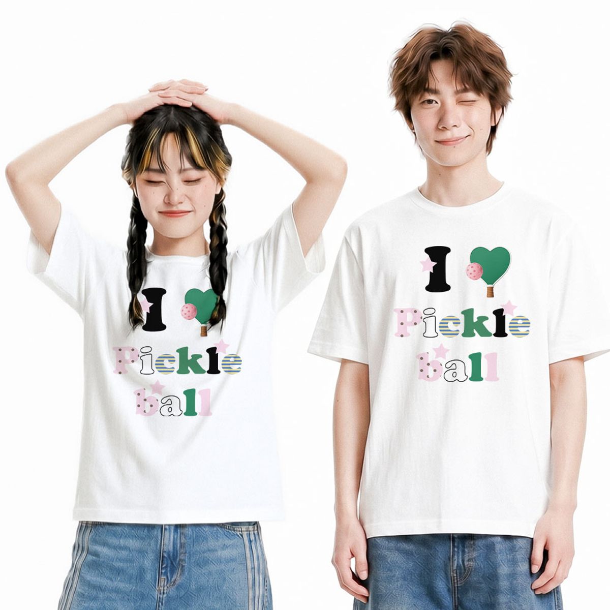 위드썸(WITHSOME) 러브포맷 아이러브 피클볼 티셔츠