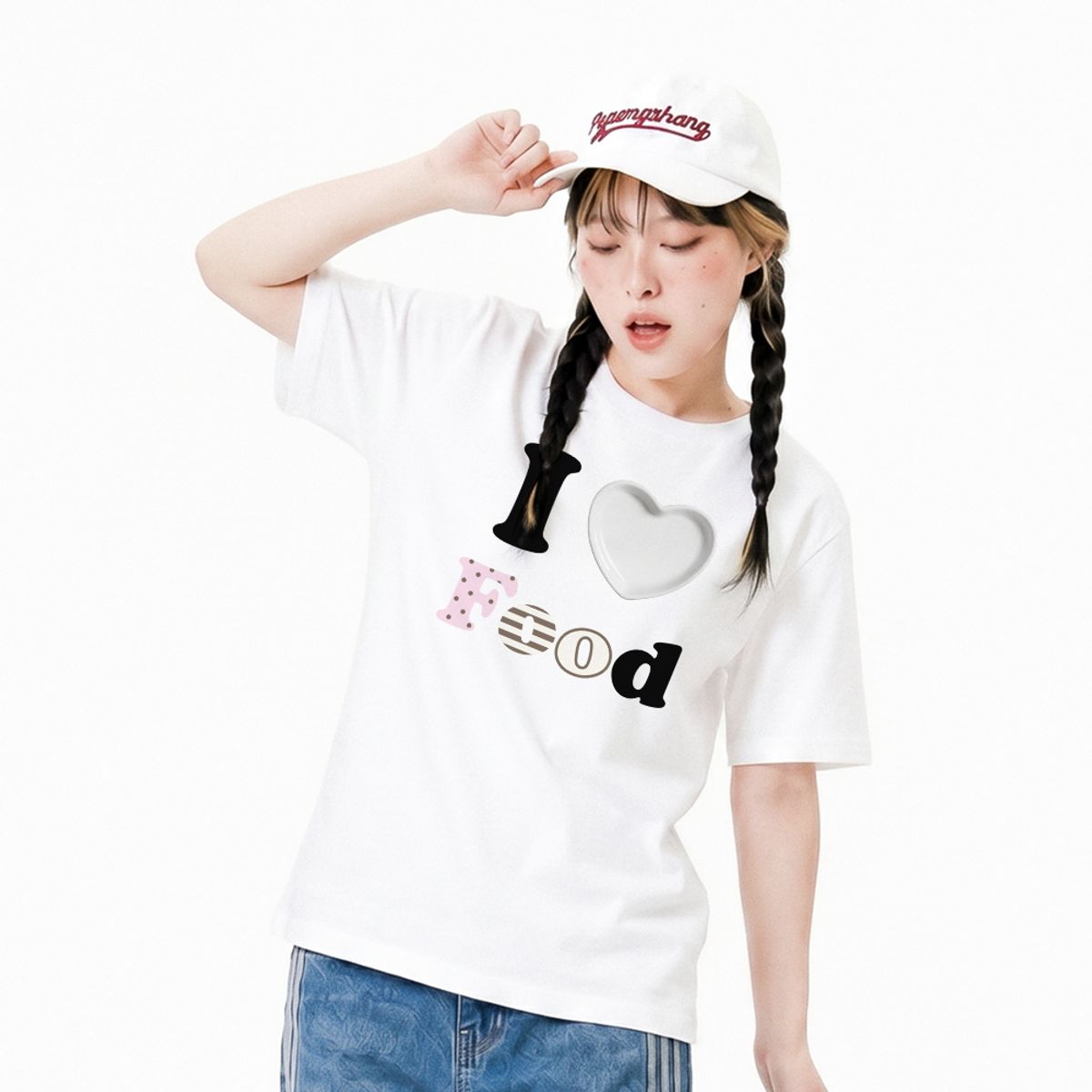 위드썸(WITHSOME) 러브포맷 아이러브 푸드 티셔츠